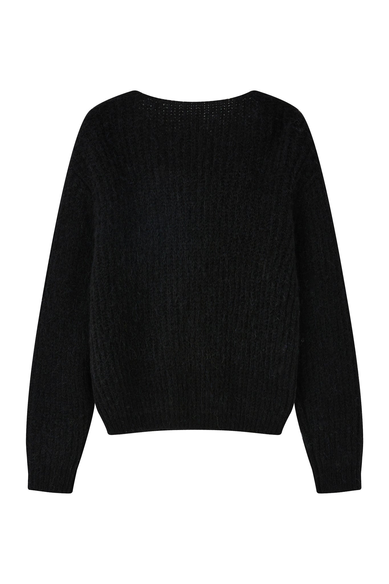 Immy V-neck Basic Alpaca wool Knit Jumper - Black