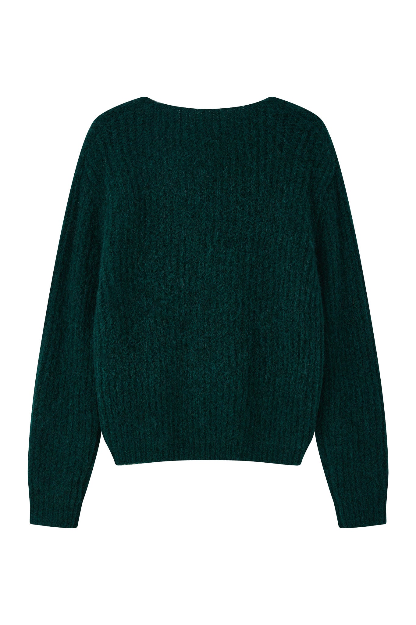 Immy V-neck Basic Alpaca wool Knit Jumper - Forest
