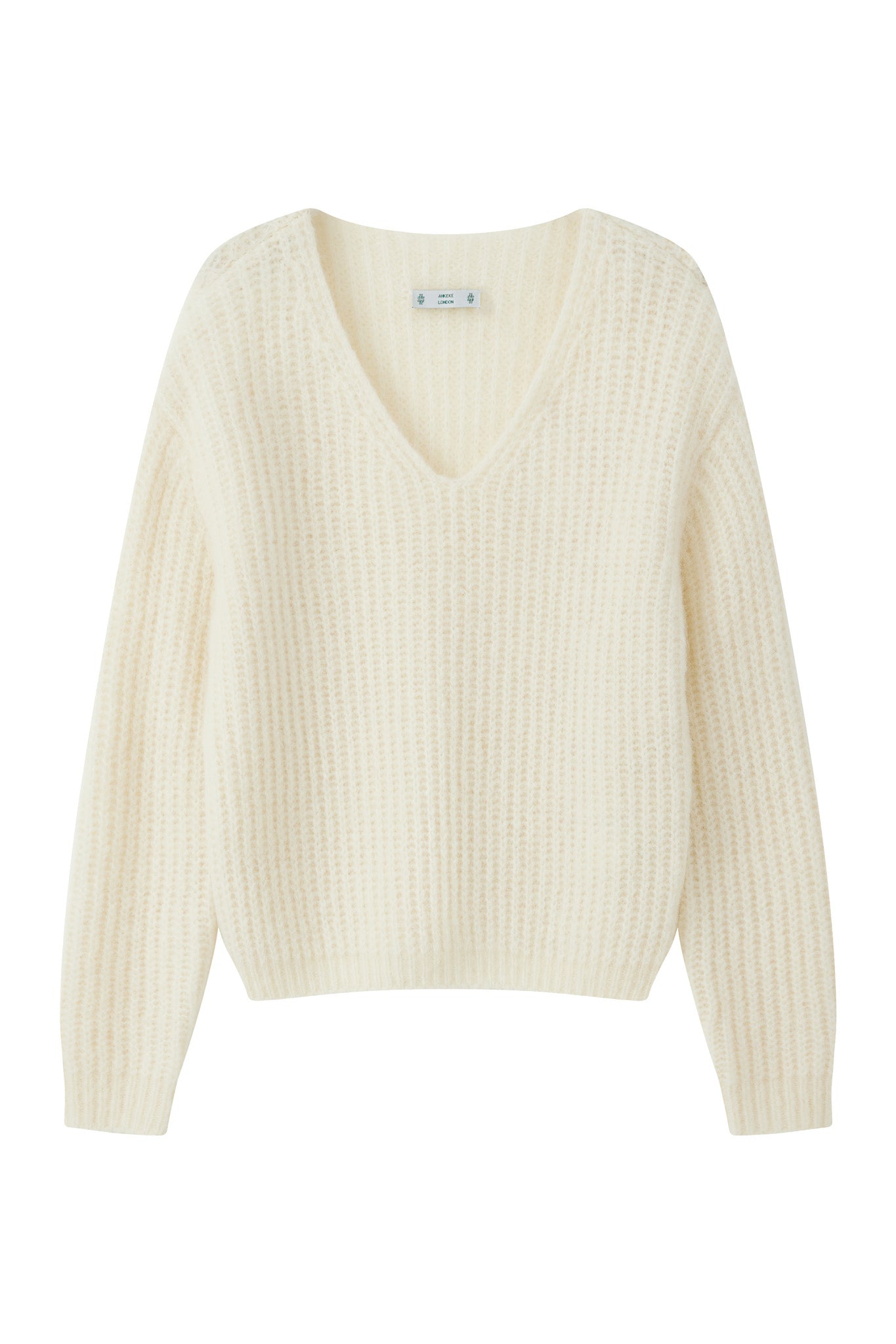 Immy V-neck Basic Alpaca wool Knit Jumper - White