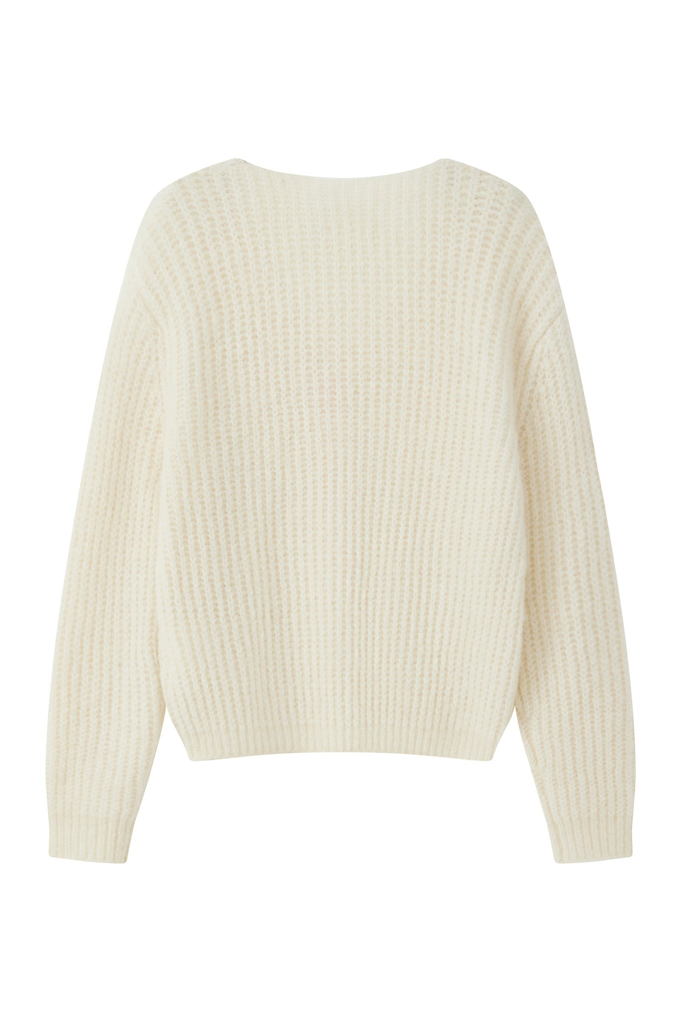 Immy V-neck Basic Alpaca wool Knit Jumper - White