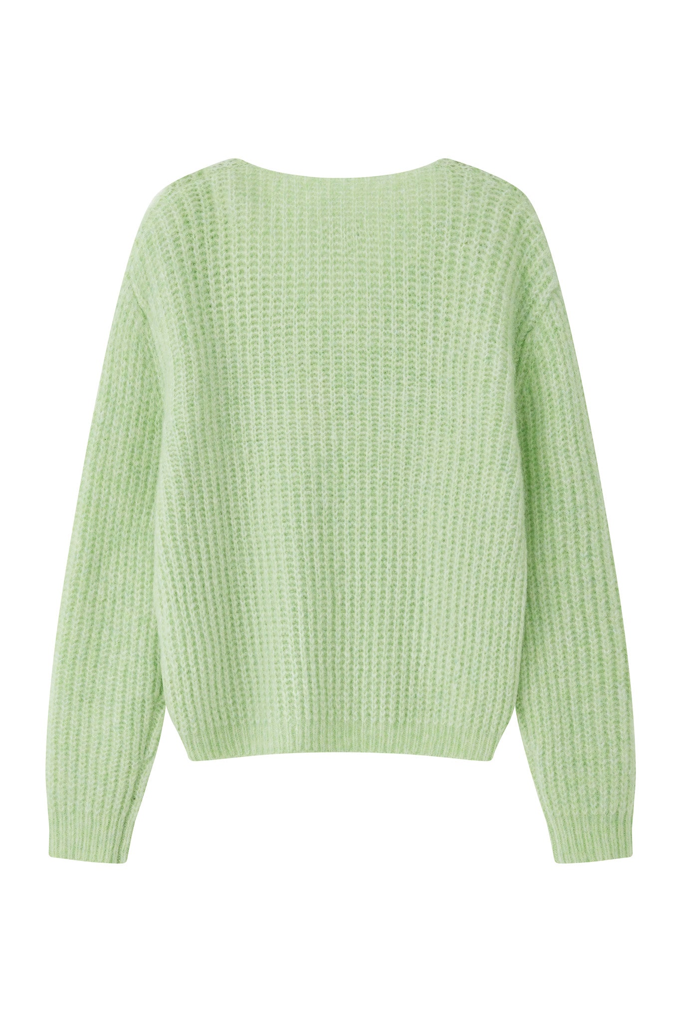 Immy V-neck Basic Alpaca wool Knit Jumper - Lime