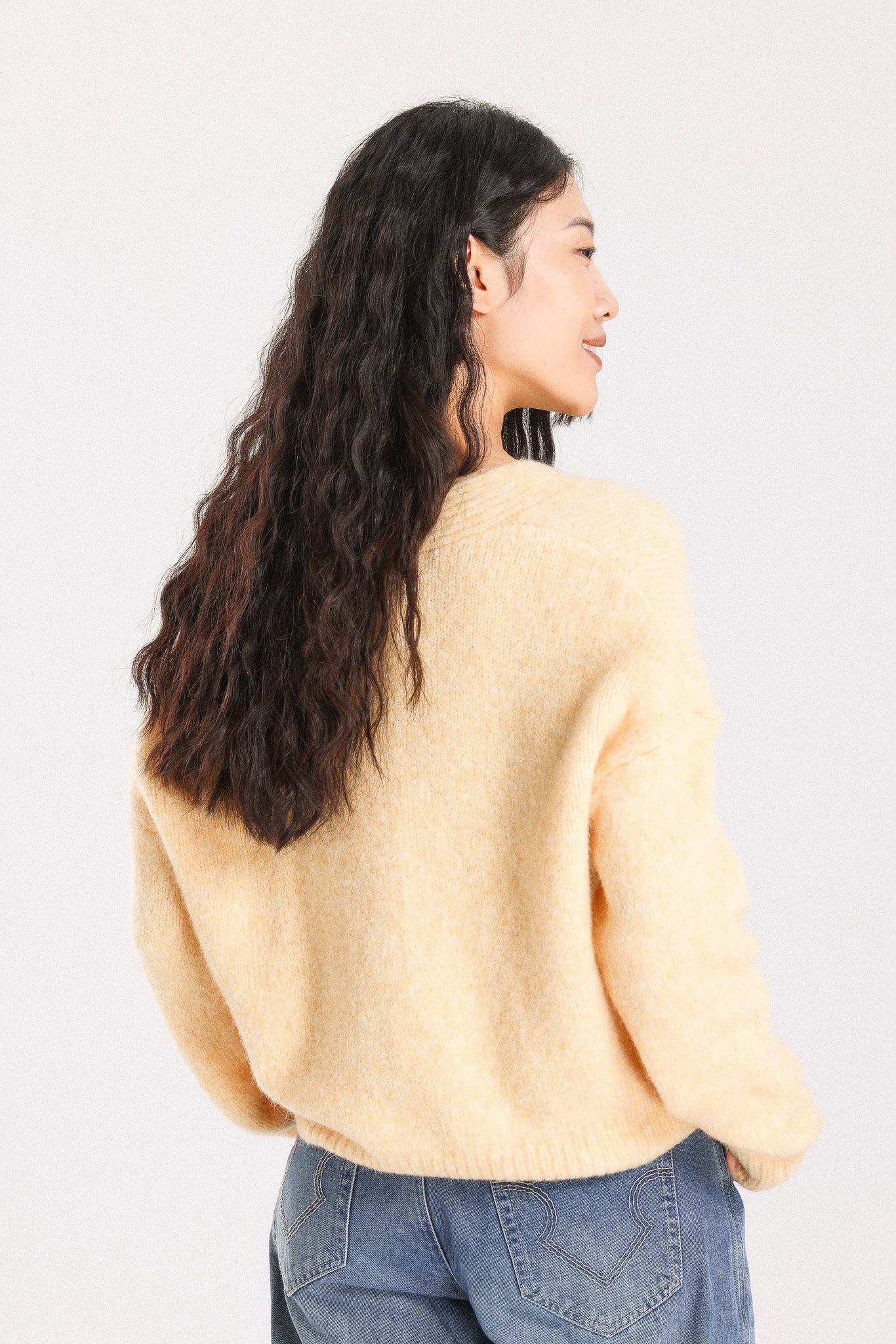 Lara Alpaca wool Knit Cardigan - Yellow