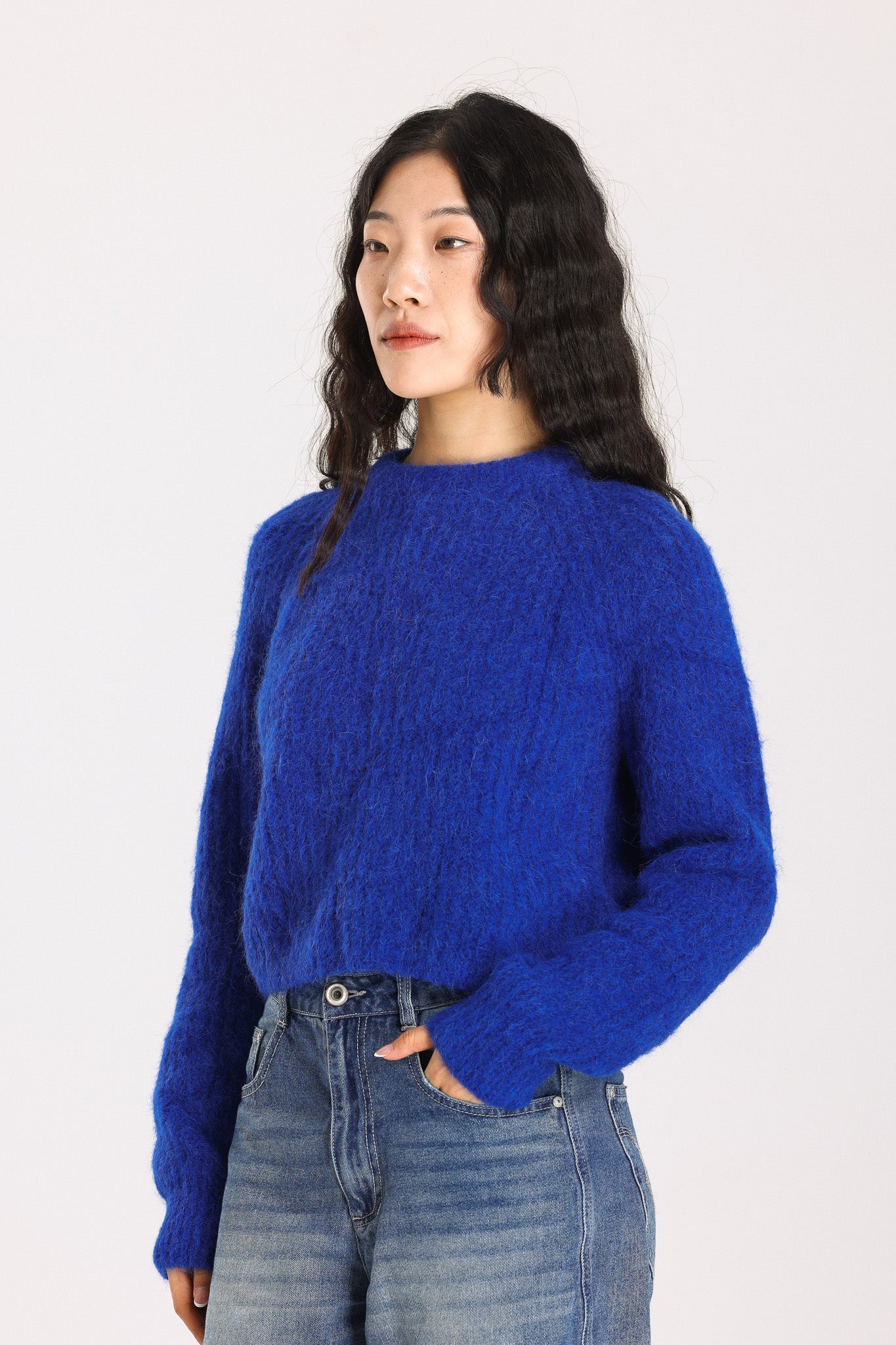 Janet Ribbed Alpaca wool Knit Jumper - Royal Blue