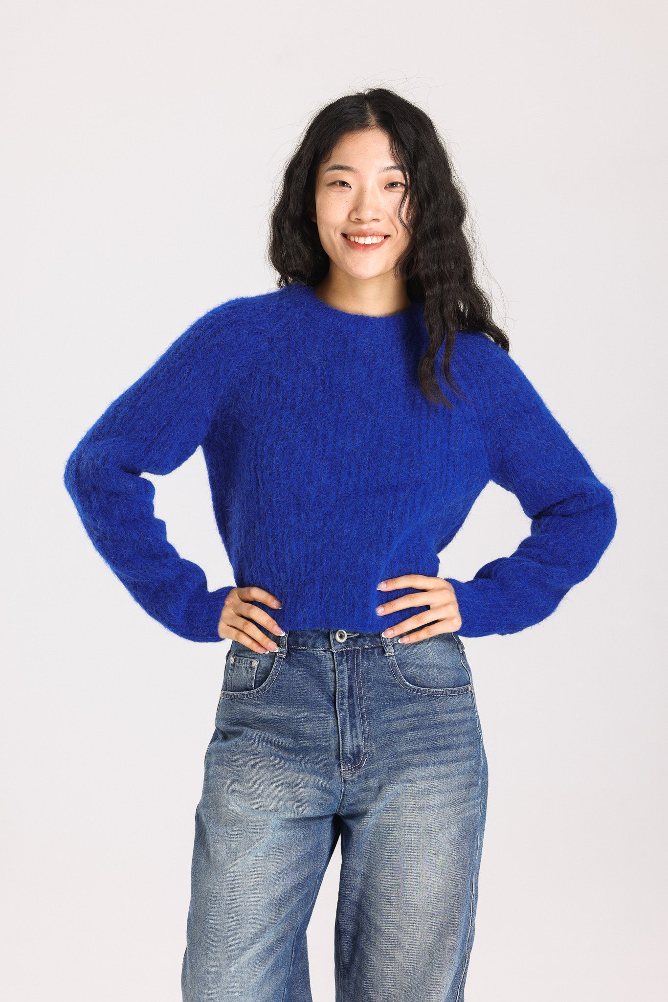 Janet Ribbed Alpaca wool Knit Jumper - Royal Blue