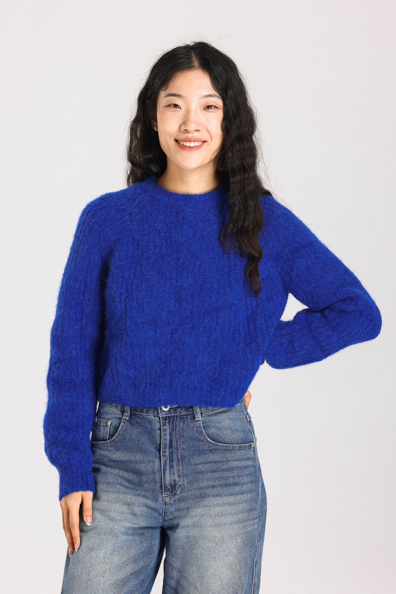 Janet Ribbed Alpaca wool Knit Jumper - Royal Blue