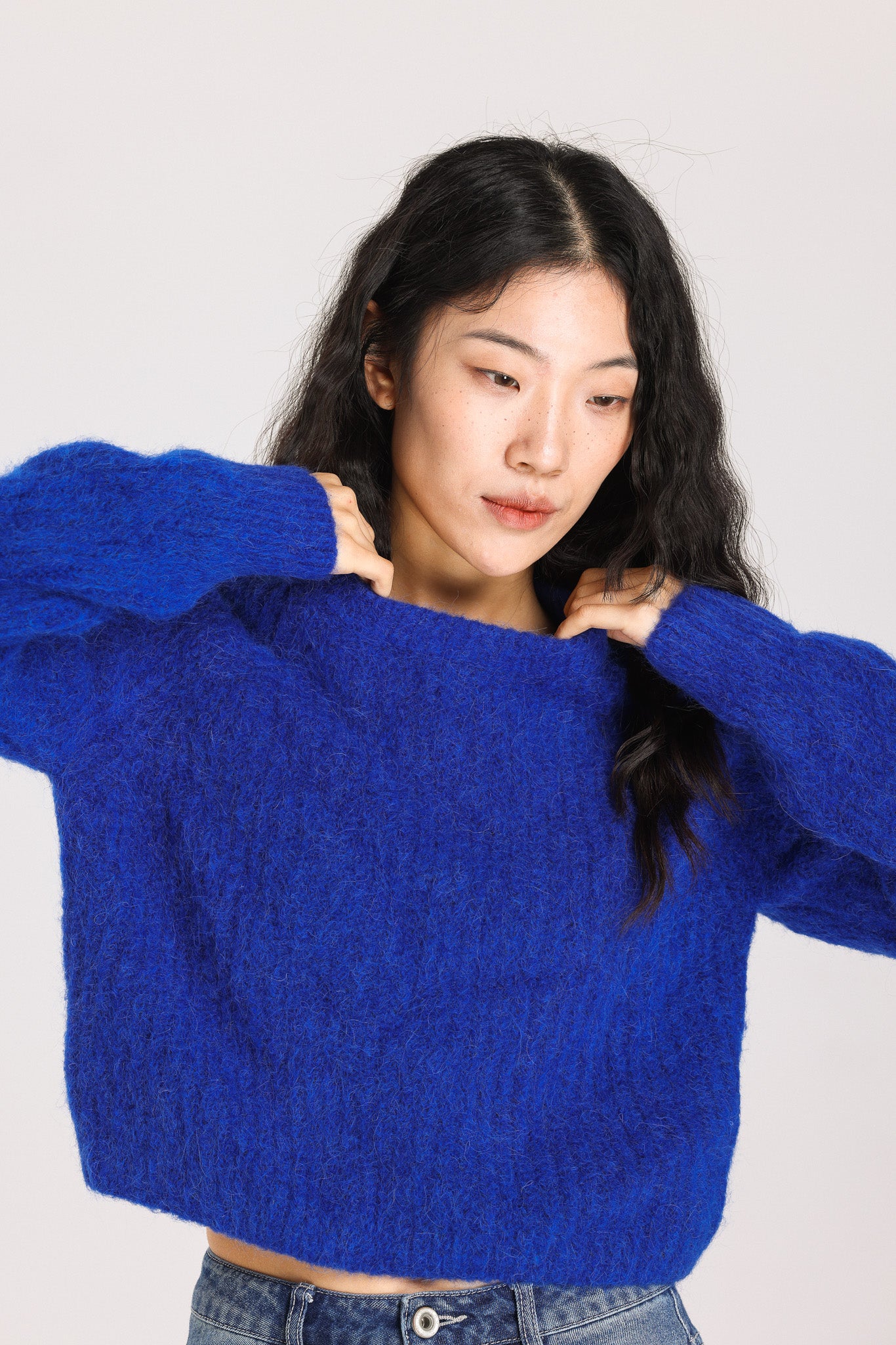 Janet Ribbed Alpaca wool Knit Jumper - Royal Blue