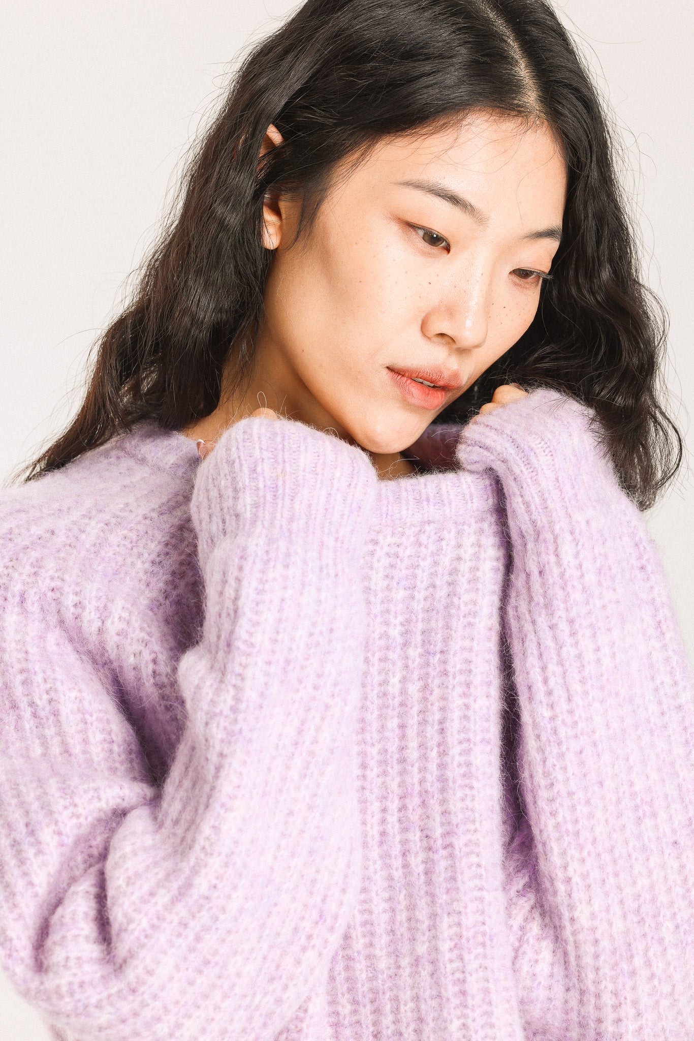 Janet Ribbed Alpaca wool Knit Jumper - Purple