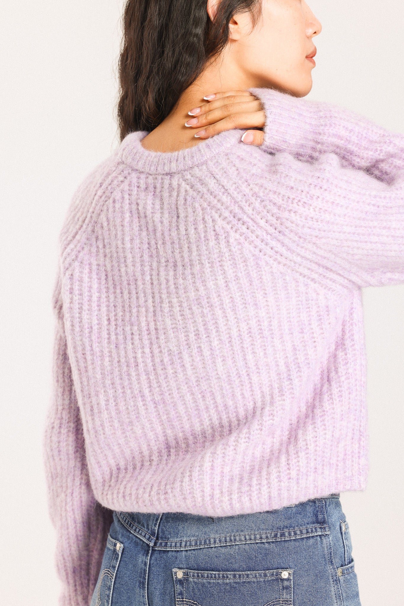 Janet Ribbed Alpaca wool Knit Jumper - Purple