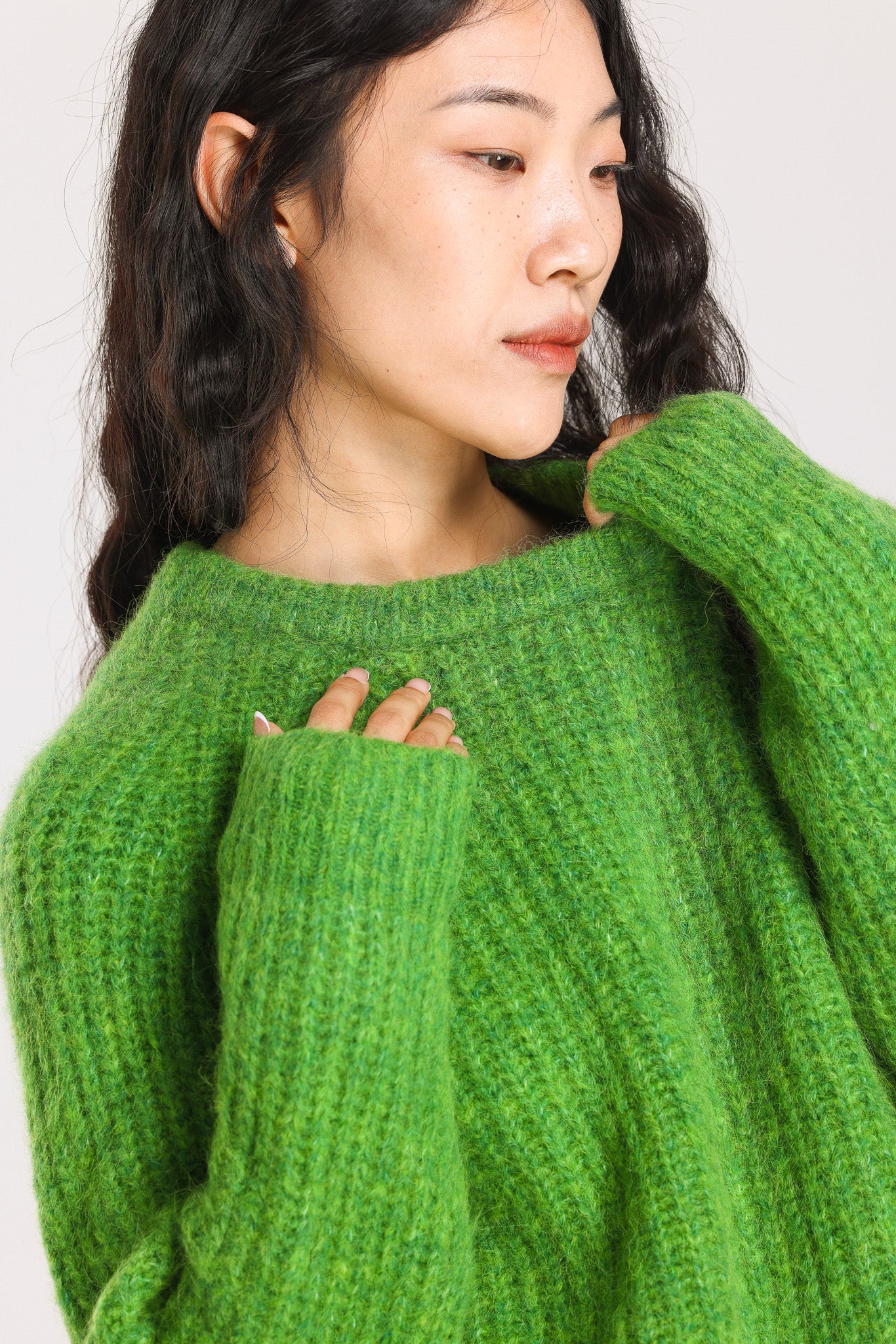 Janet Ribbed Alpaca wool Knit Jumper - Green