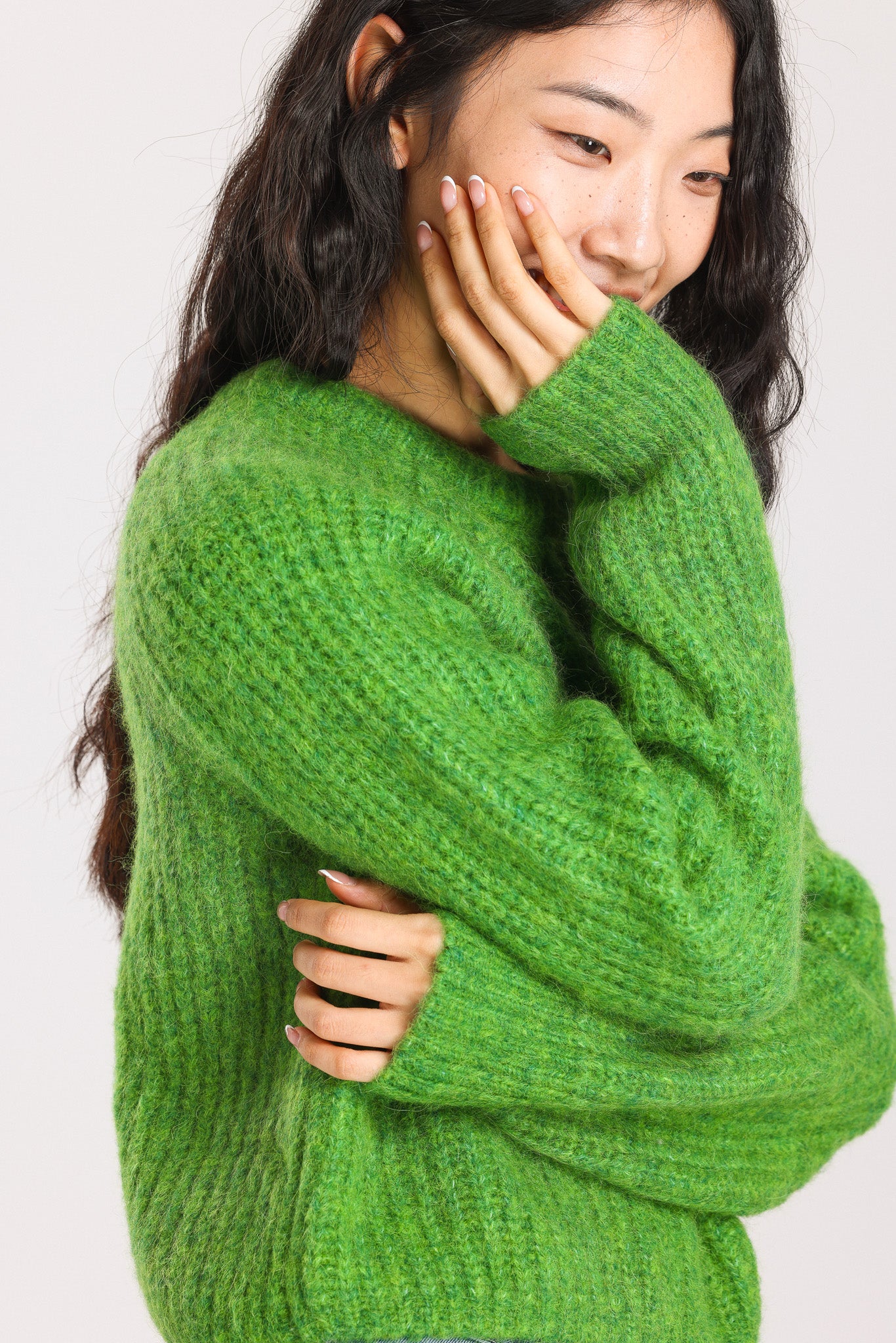 Janet Ribbed Alpaca wool Knit Jumper - Green