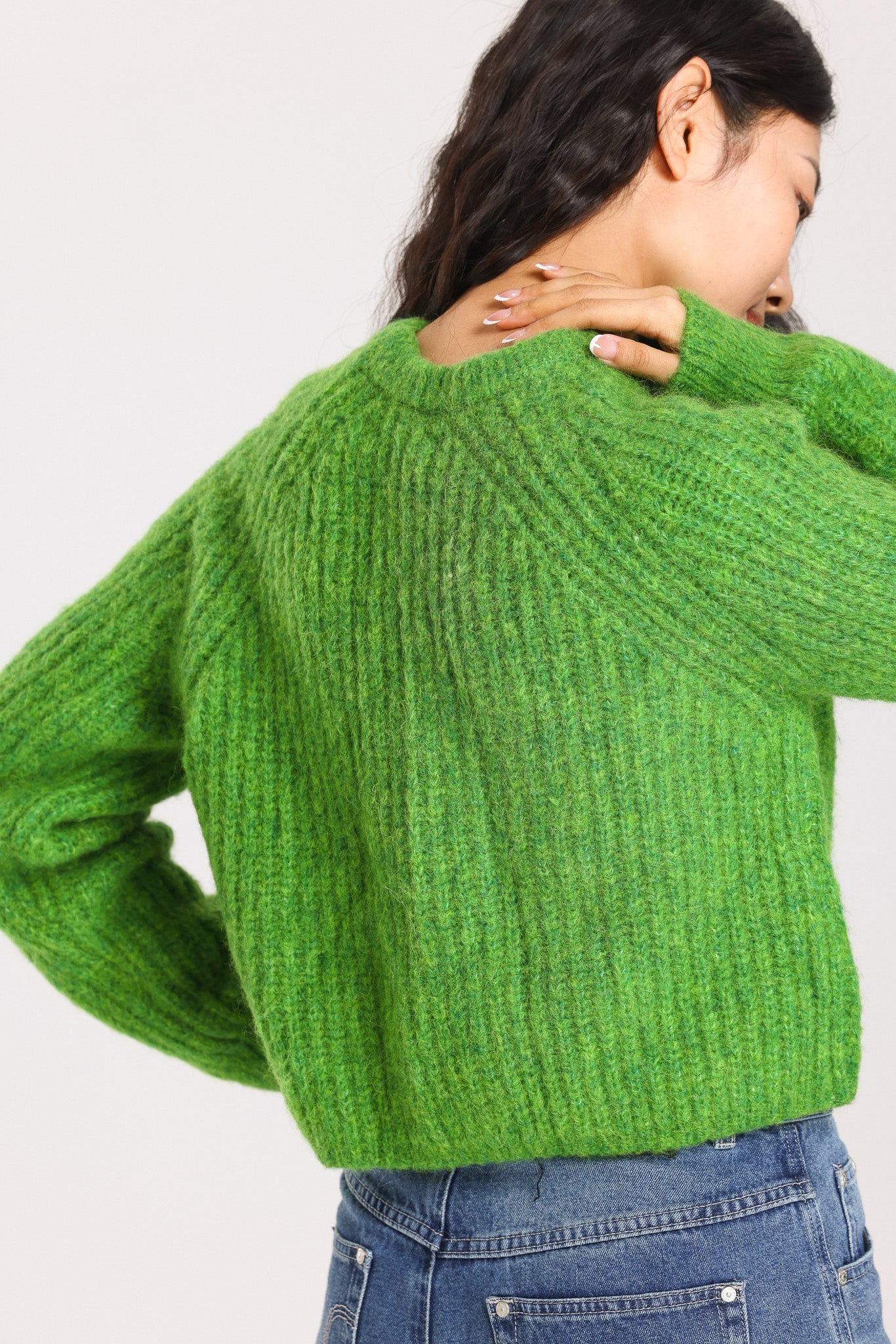 Janet Ribbed Alpaca wool Knit Jumper - Green
