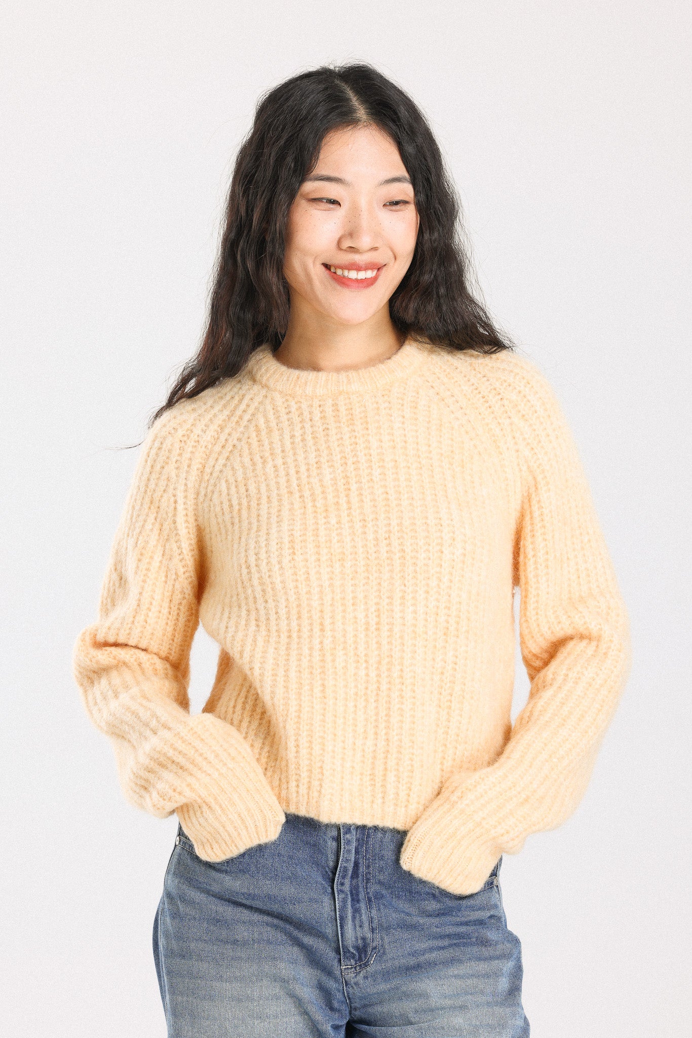 Janet Ribbed Alpaca wool Knit Jumper - Yellow