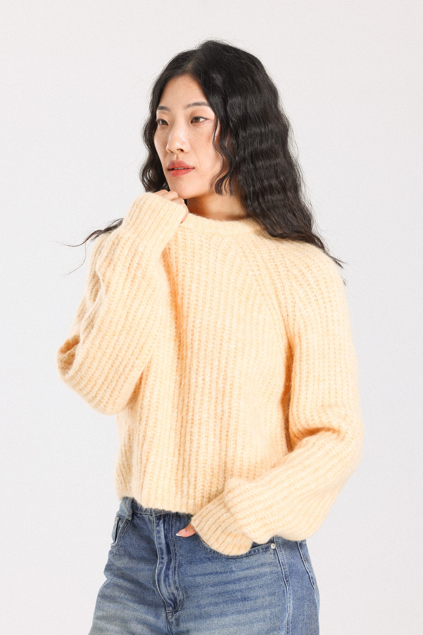 Janet Ribbed Alpaca wool Knit Jumper - Yellow