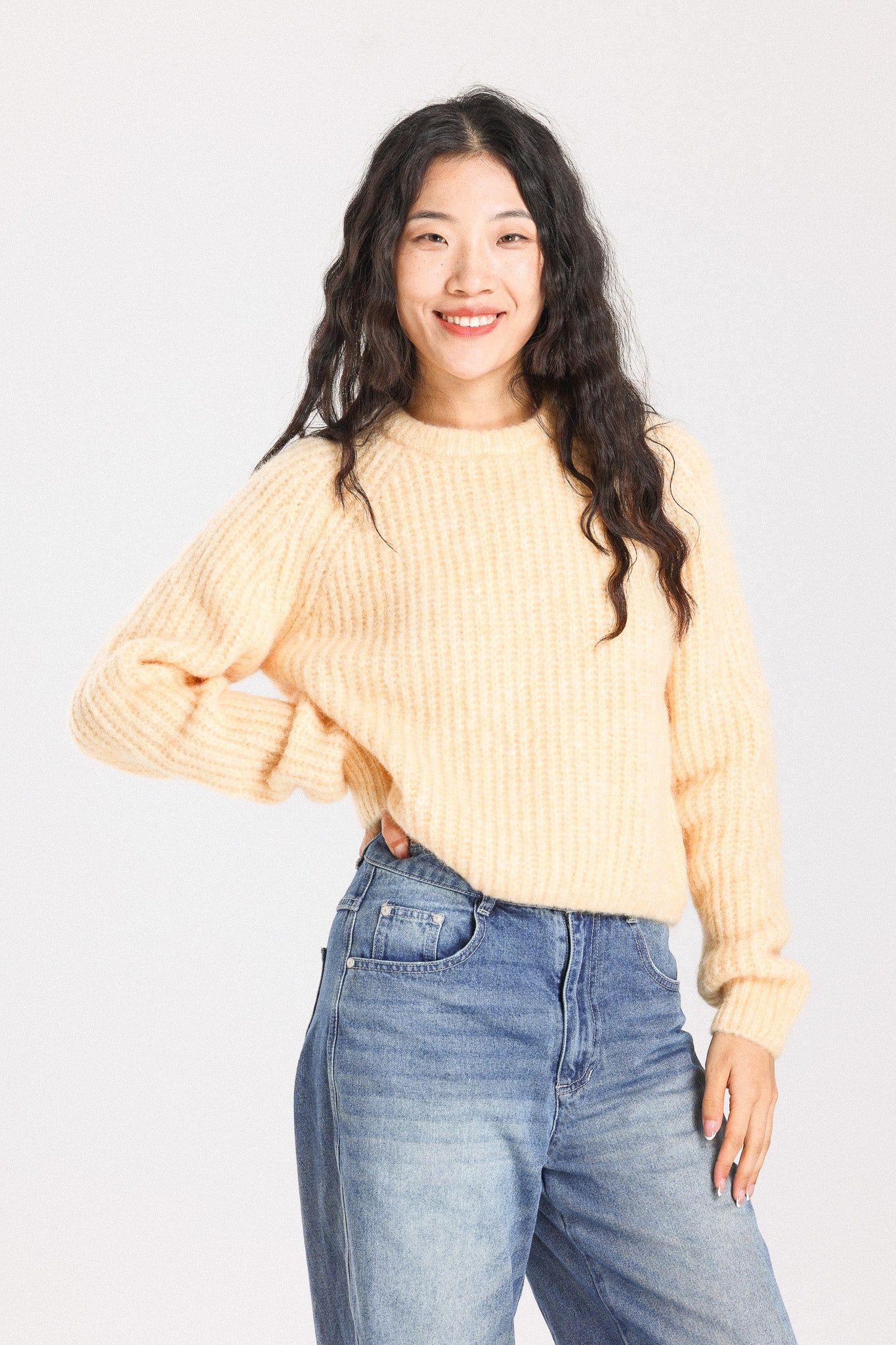 Janet Ribbed Alpaca wool Knit Jumper - Yellow