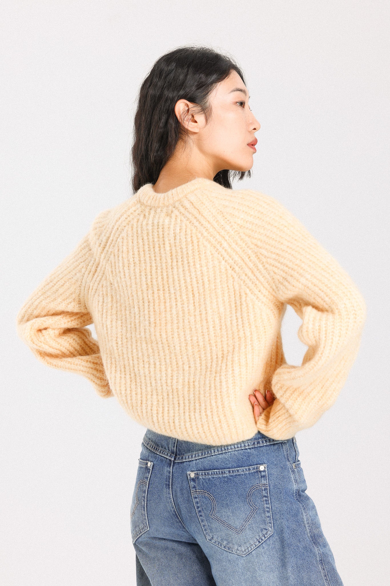 Janet Ribbed Alpaca wool Knit Jumper - Yellow