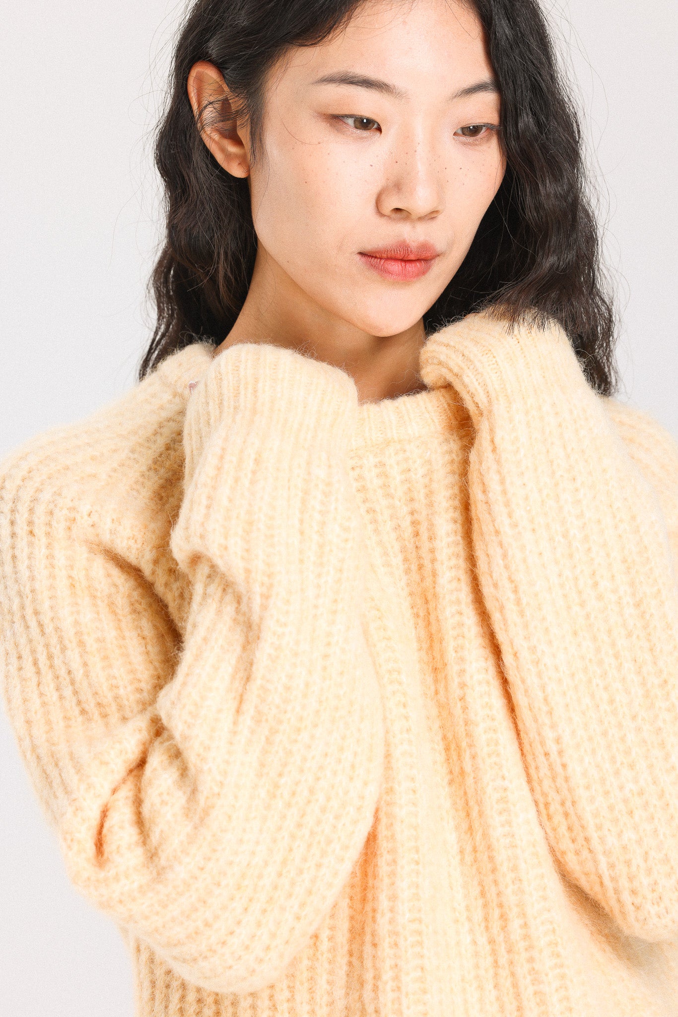 Janet Ribbed Alpaca wool Knit Jumper - Yellow