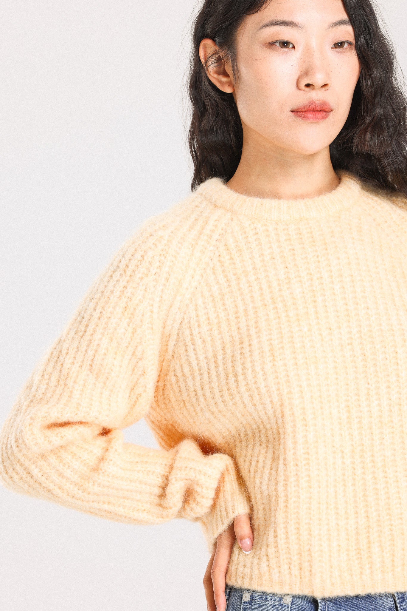 Janet Ribbed Alpaca wool Knit Jumper - Yellow