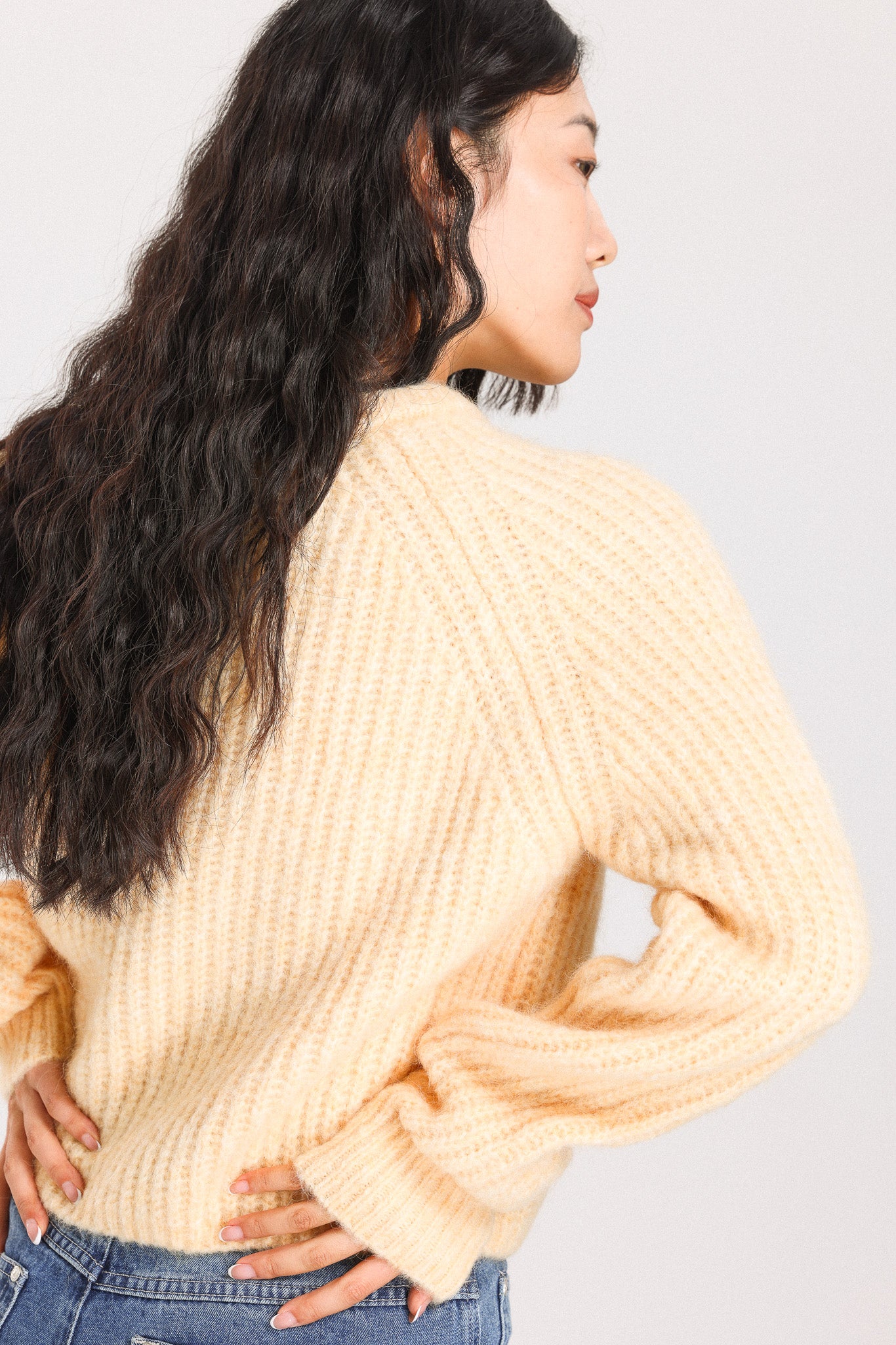 Janet Ribbed Alpaca wool Knit Jumper - Yellow