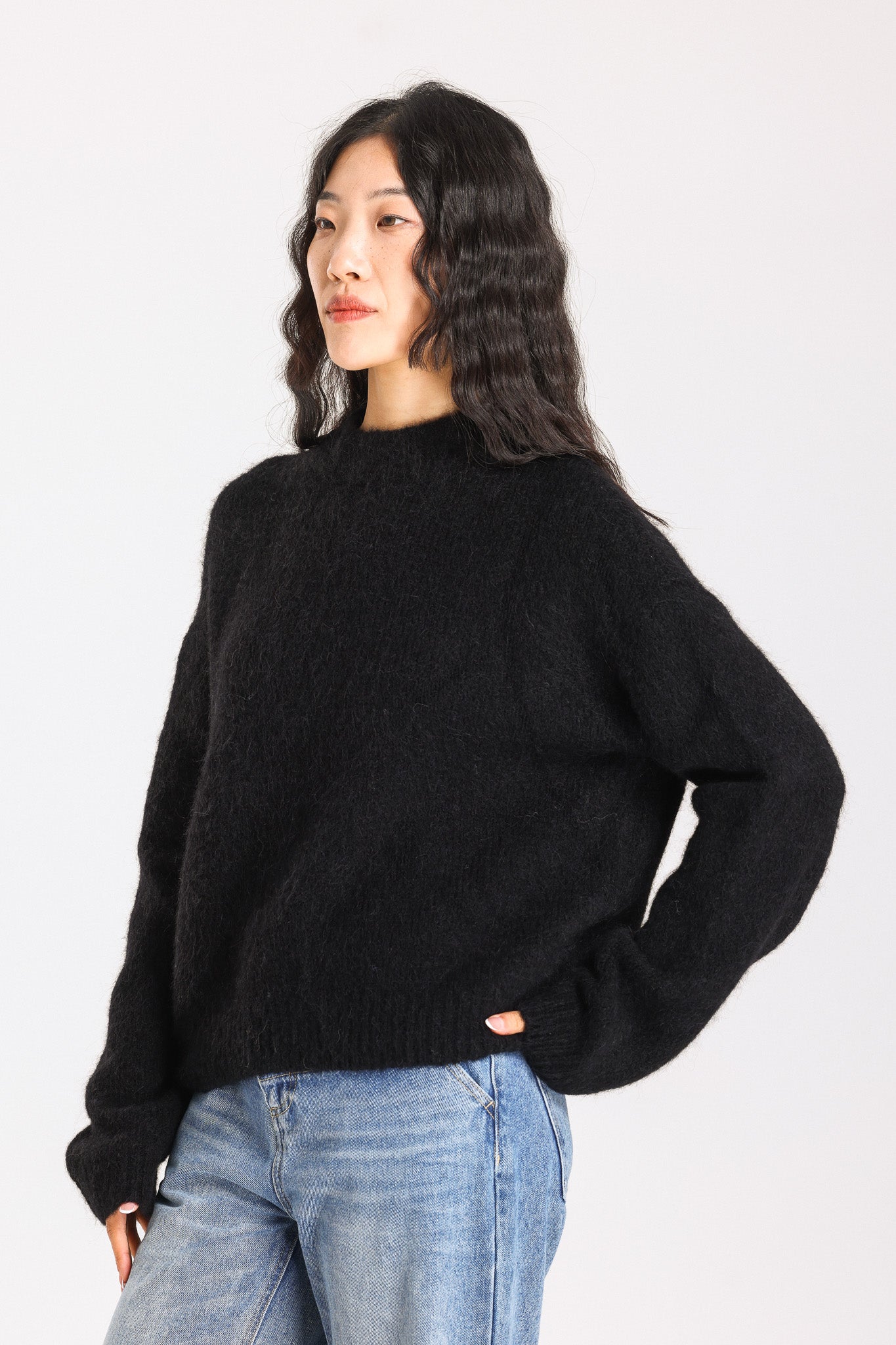 Lara Basic Alpaca wool Knit Jumper - Black