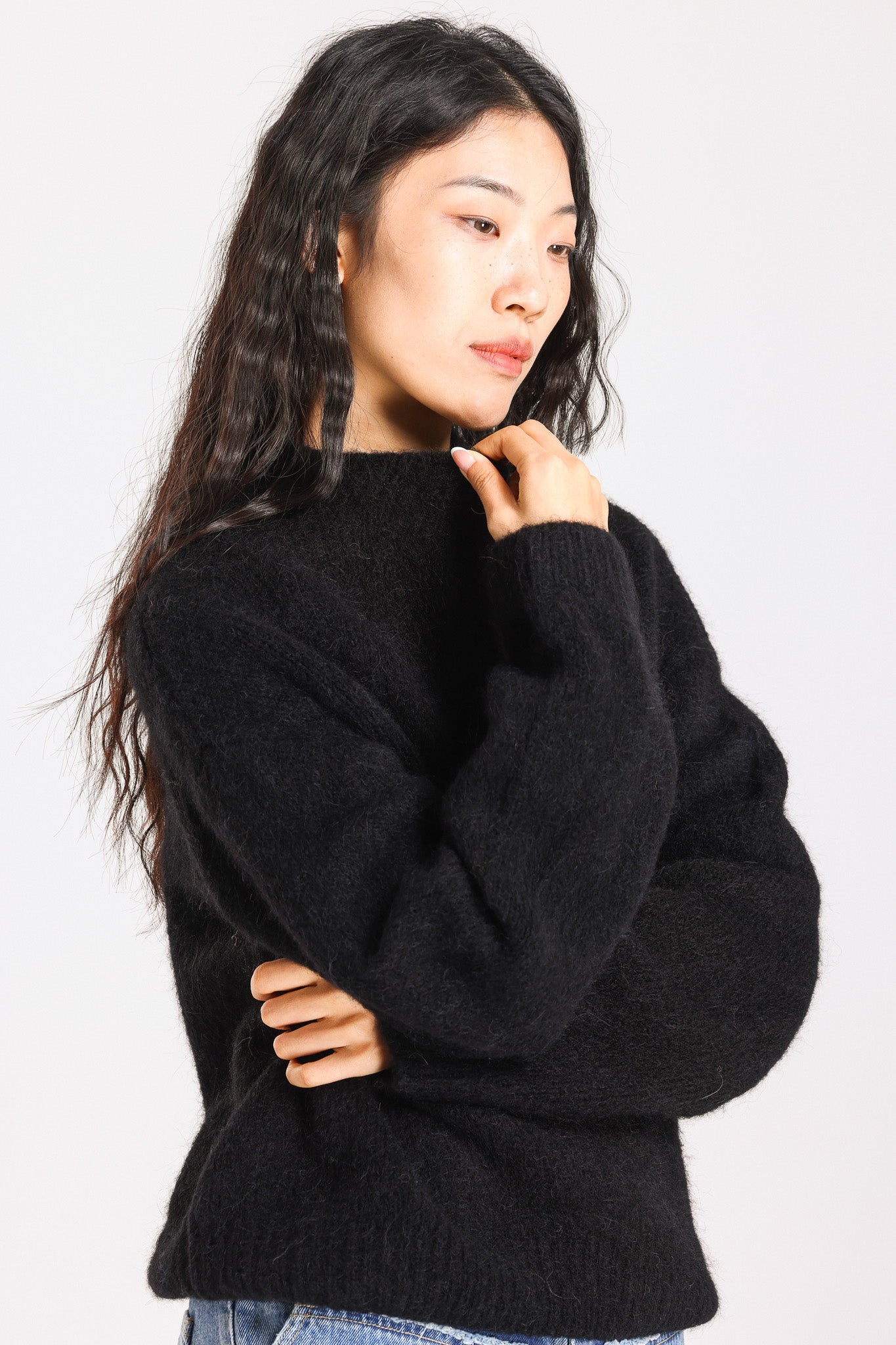 Lara Basic Alpaca wool Knit Jumper - Black