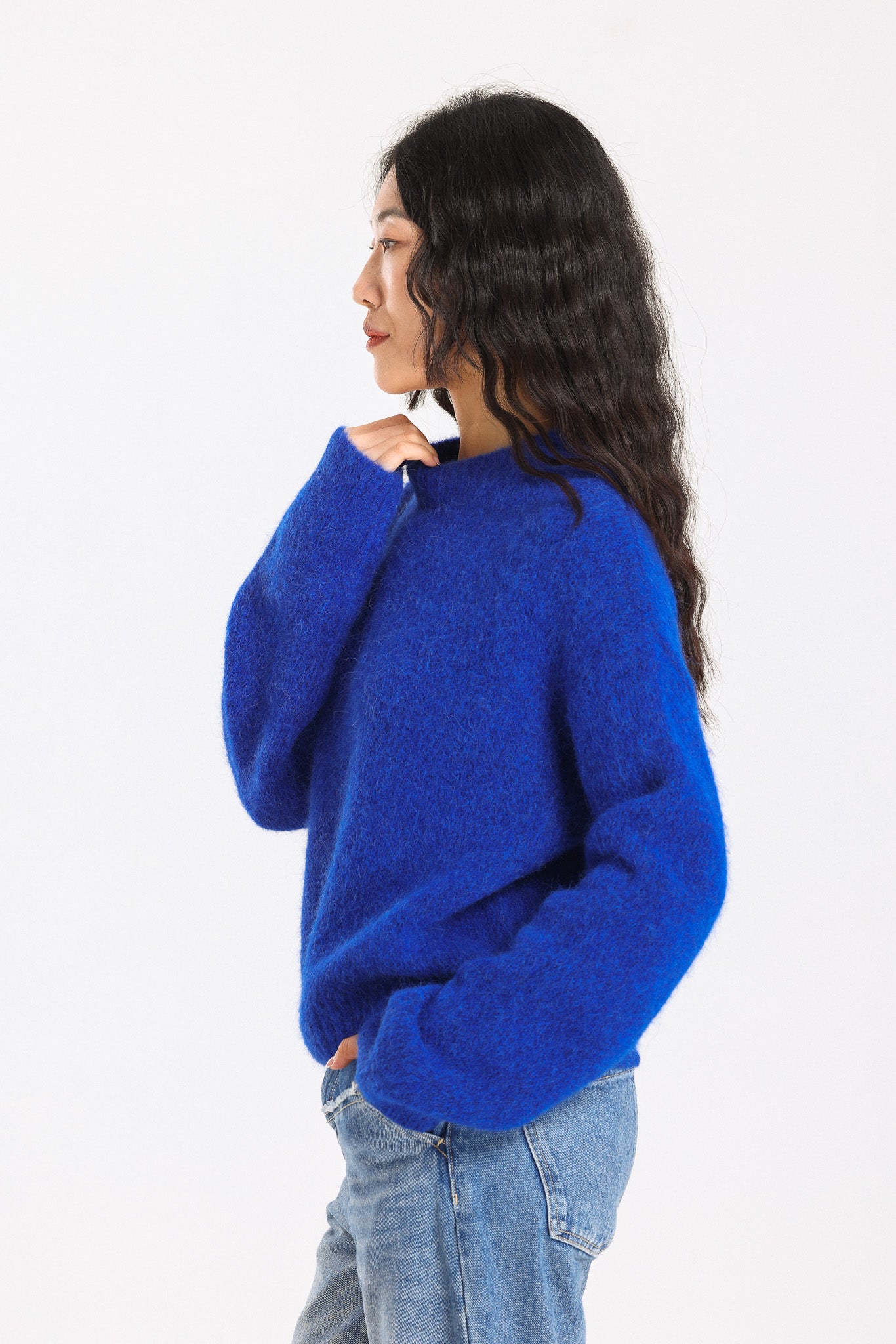 Lara Basic Alpaca wool Knit Jumper - Royal Blue