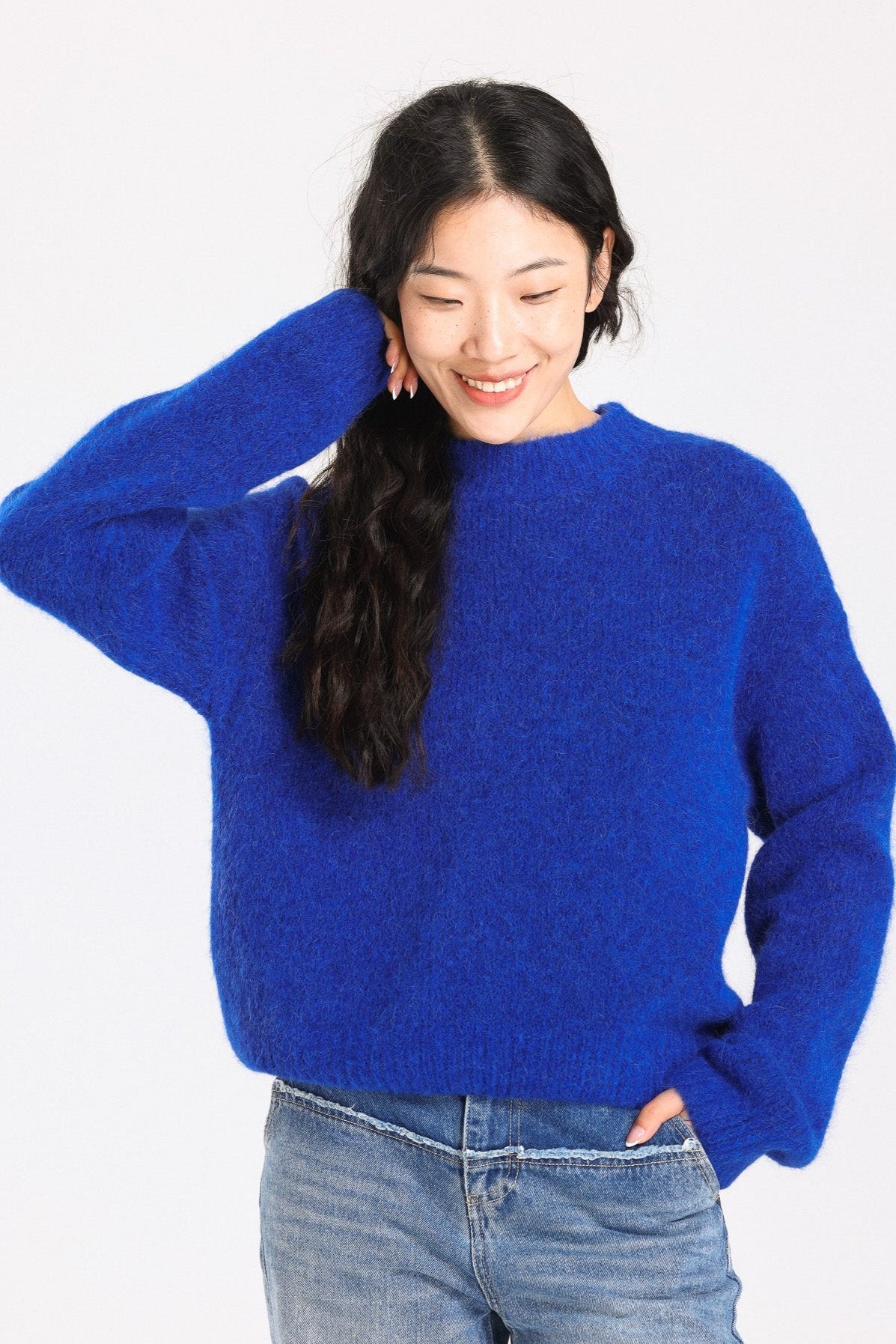 Lara Basic Alpaca wool Knit Jumper - Royal Blue