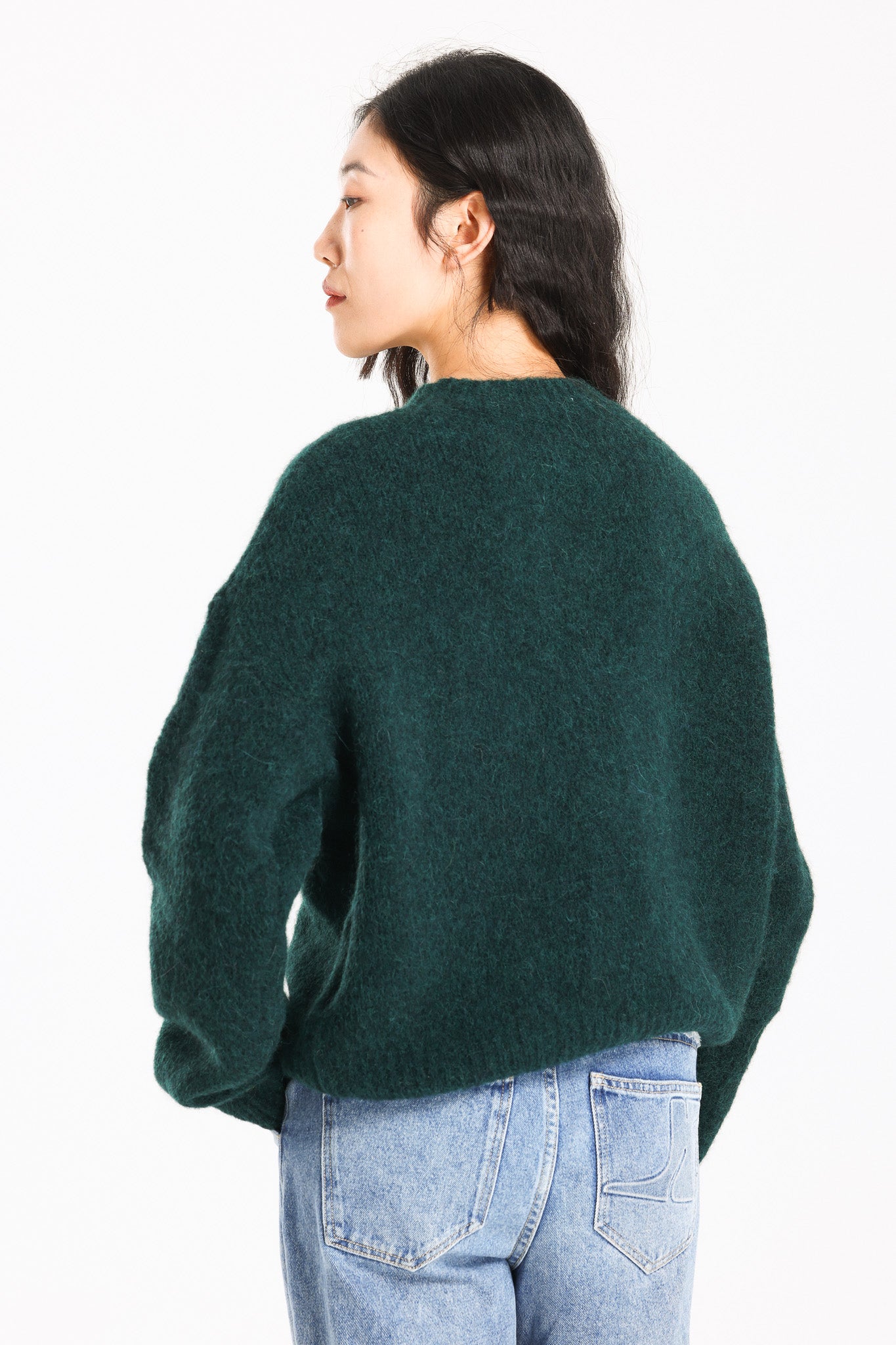 Lara Basic Alpaca wool Knit Jumper - Forest