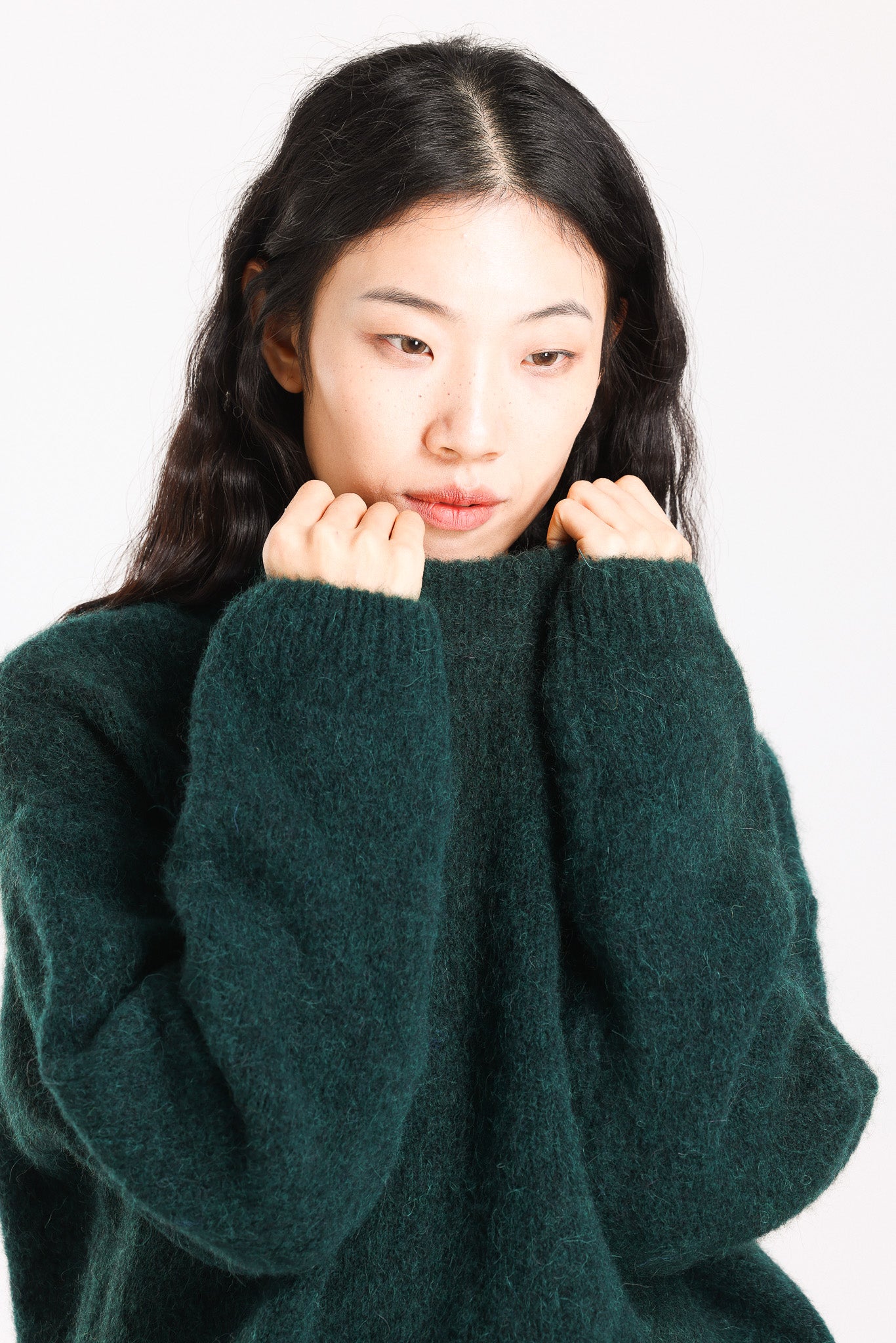 Lara Basic Alpaca wool Knit Jumper - Forest