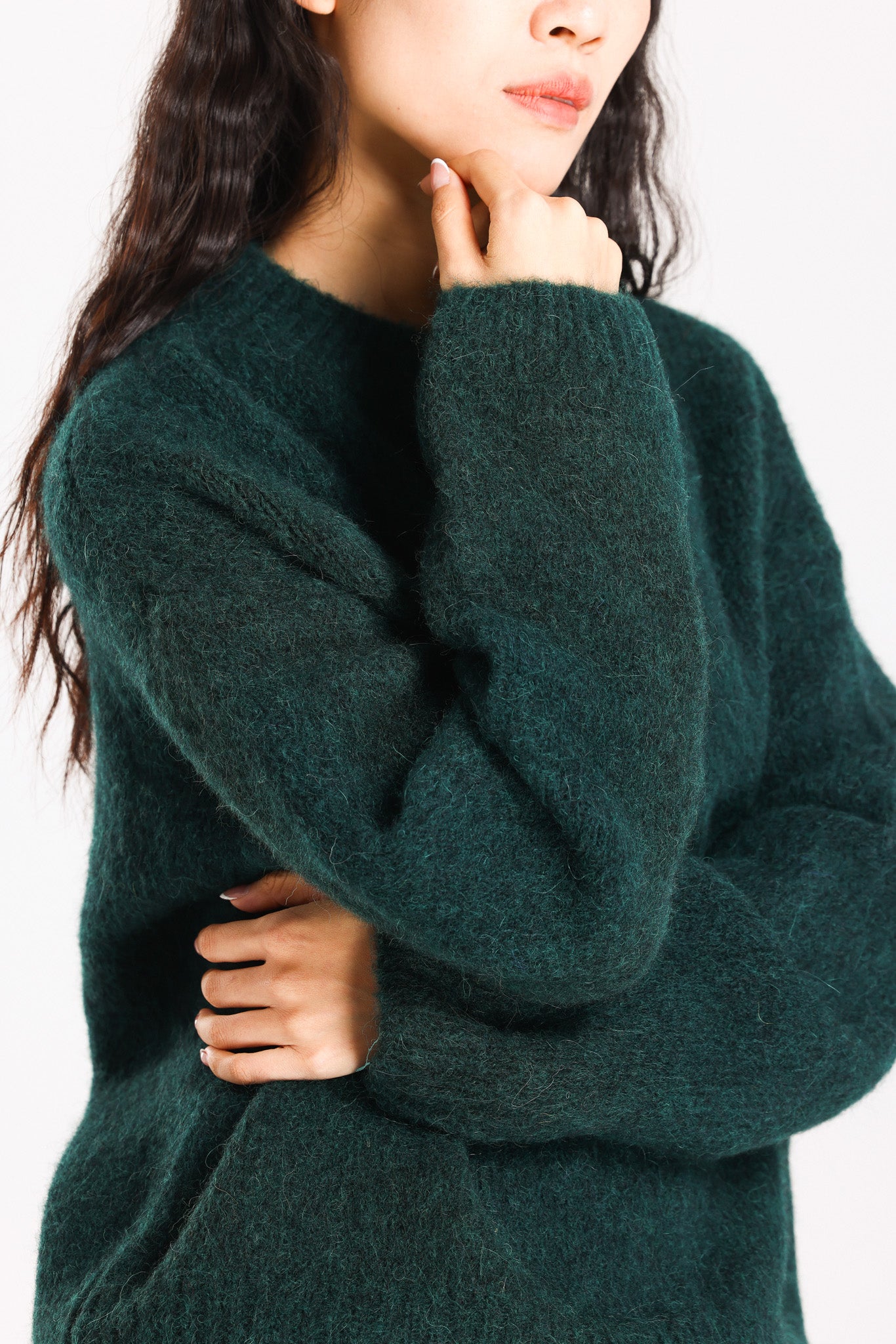 Lara Basic Alpaca wool Knit Jumper - Forest