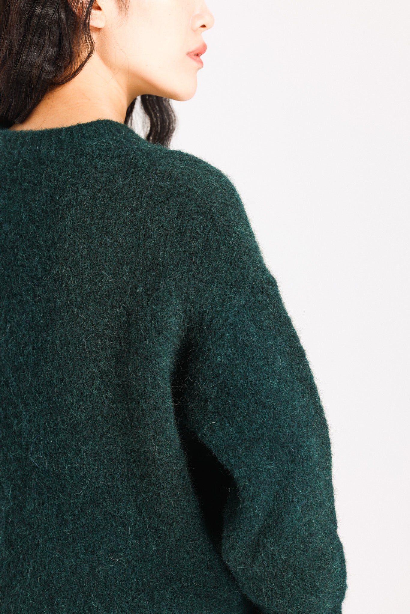 Lara Basic Alpaca wool Knit Jumper - Forest