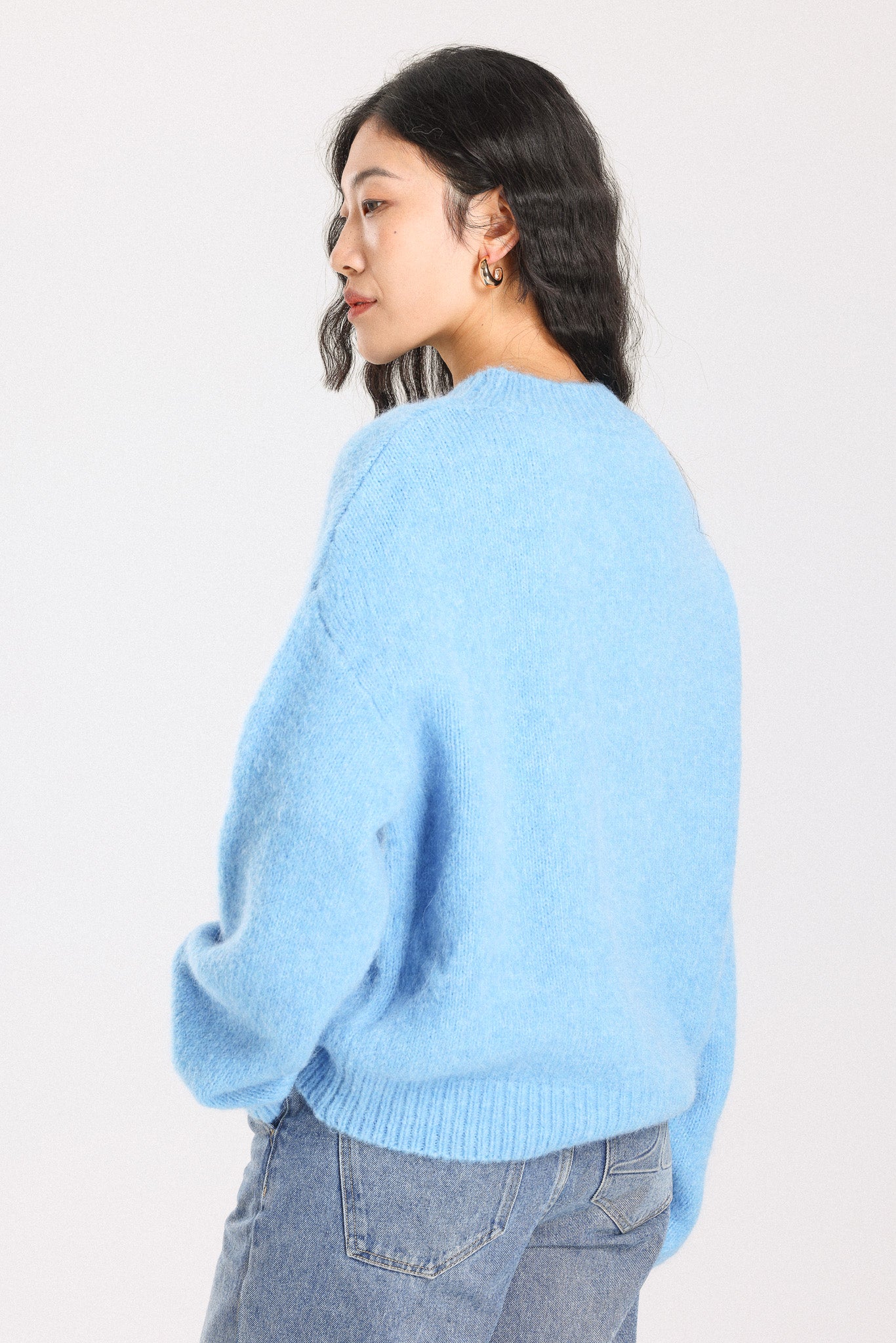 Lara Basic Alpaca wool Knit Jumper - Sky