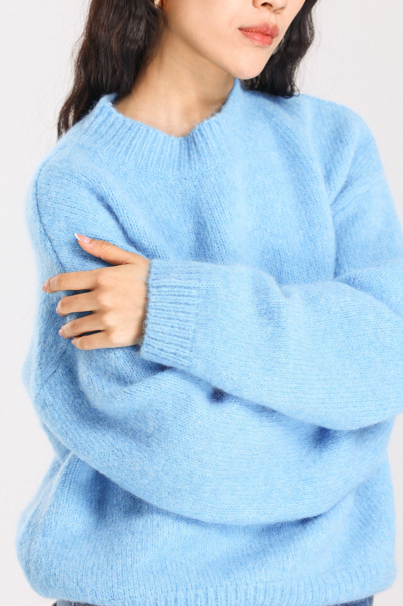 Lara Basic Alpaca wool Knit Jumper - Sky