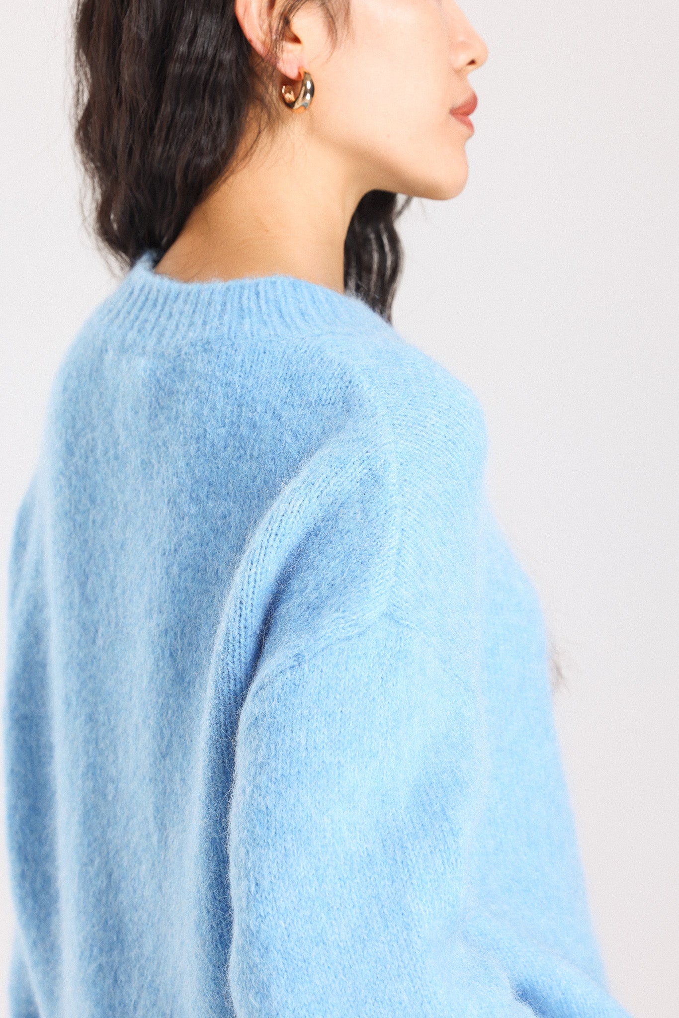 Lara Basic Alpaca wool Knit Jumper - Sky