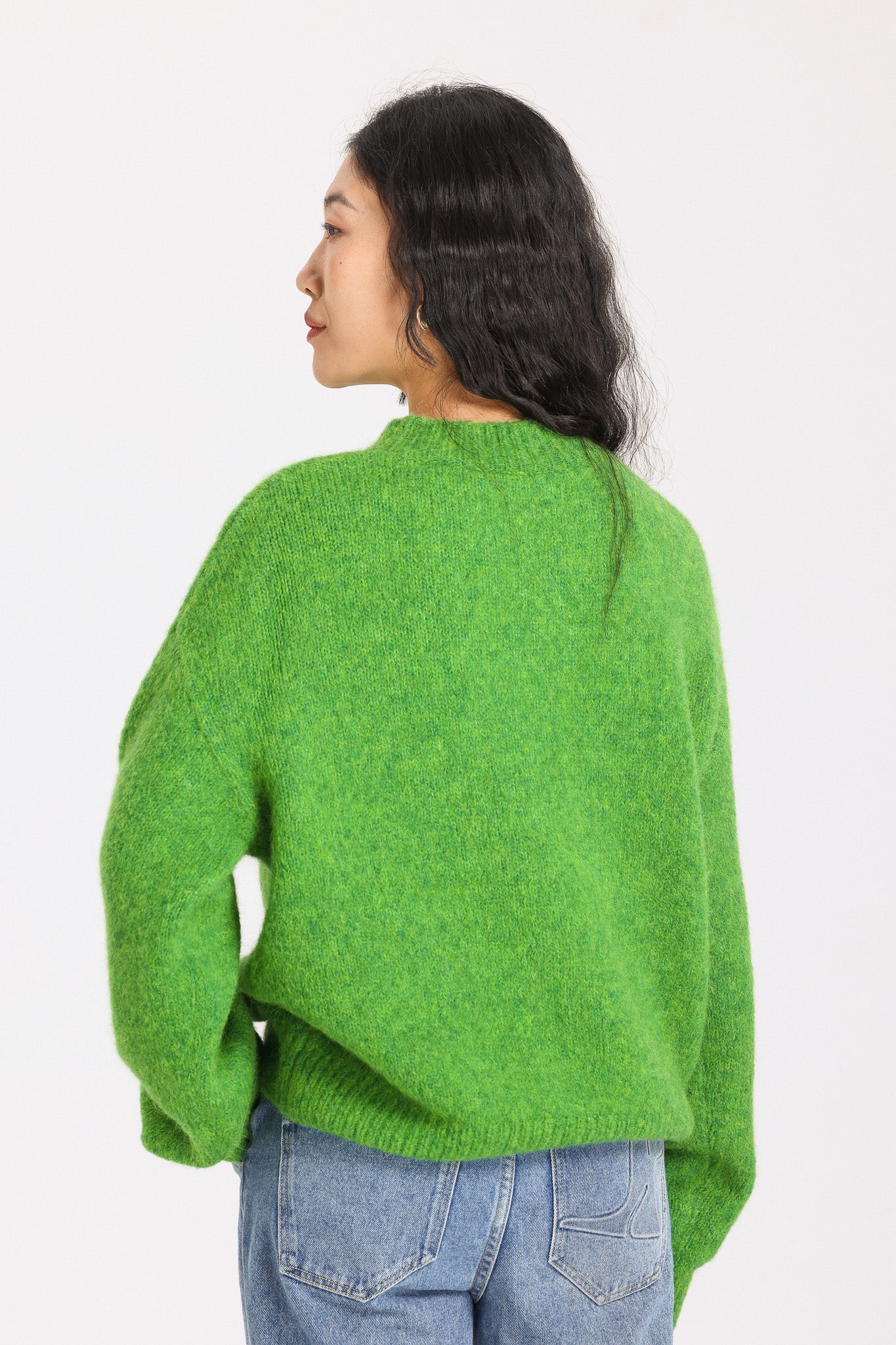 Lara Basic Alpaca wool Knit Jumper - Green