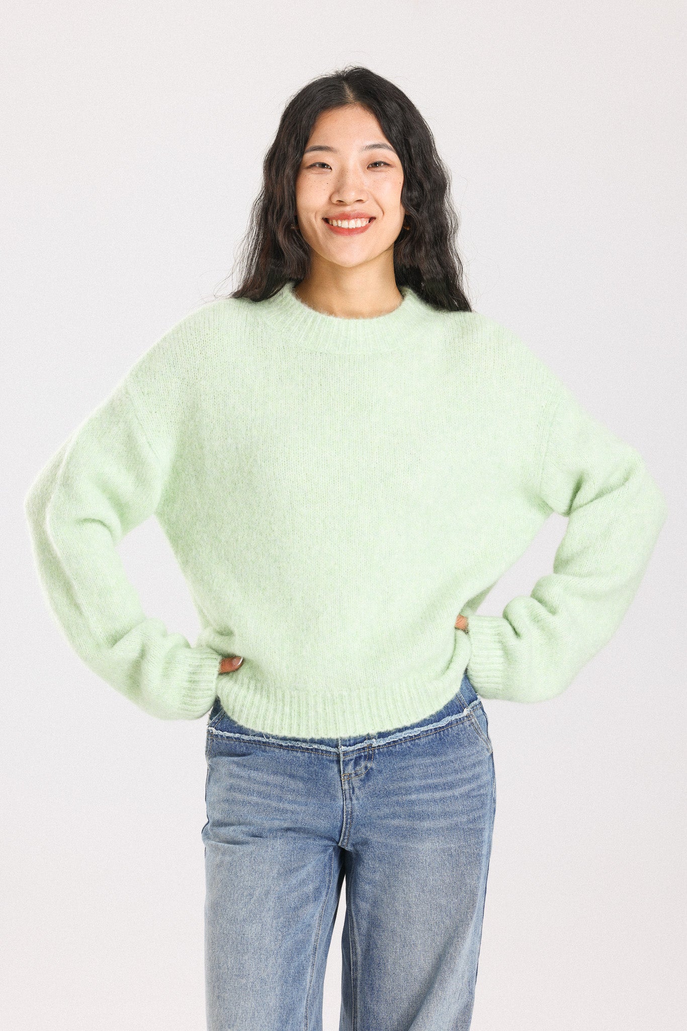Lara Basic Alpaca wool Knit Jumper - Lime