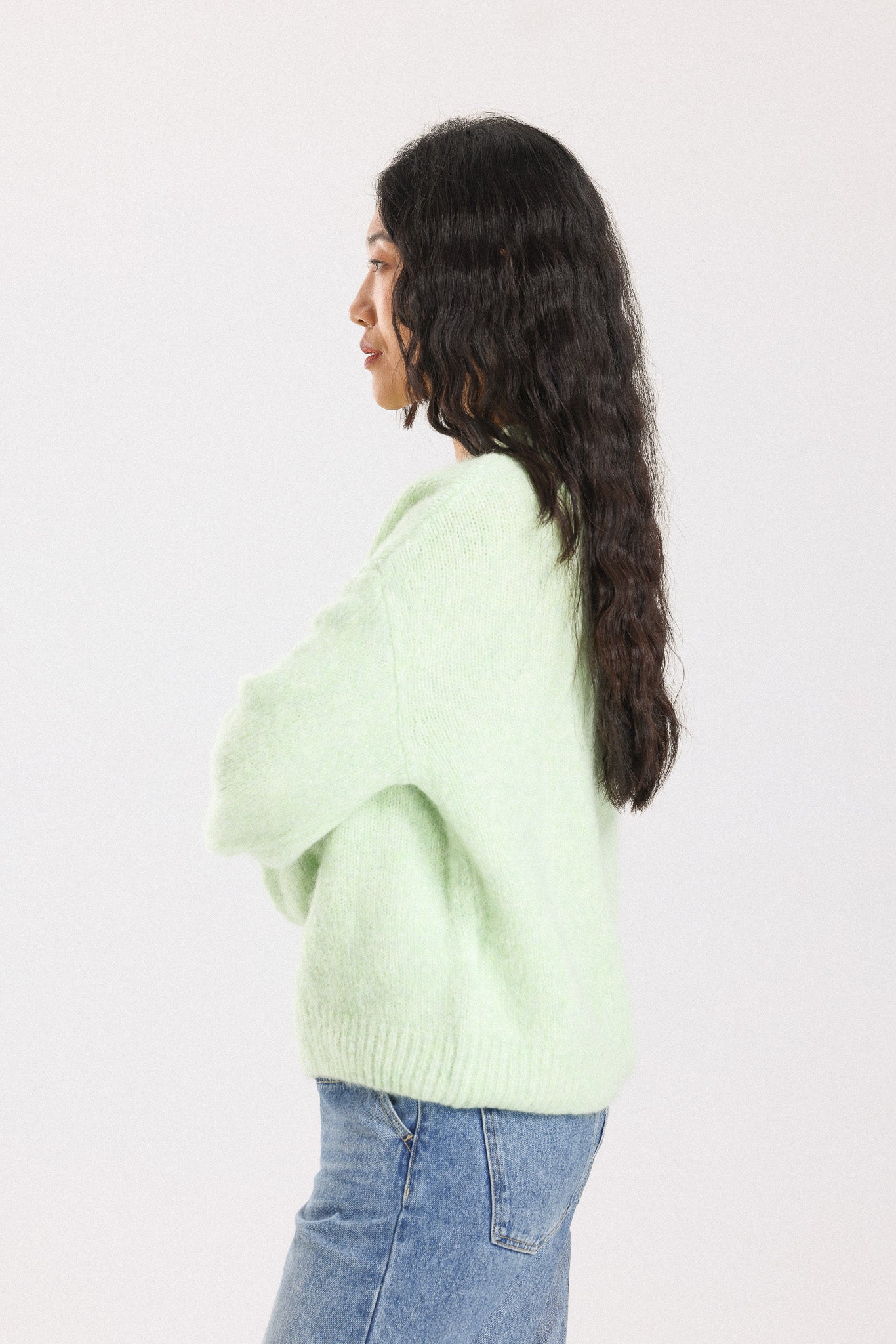 Lara Basic Alpaca wool Knit Jumper - Lime