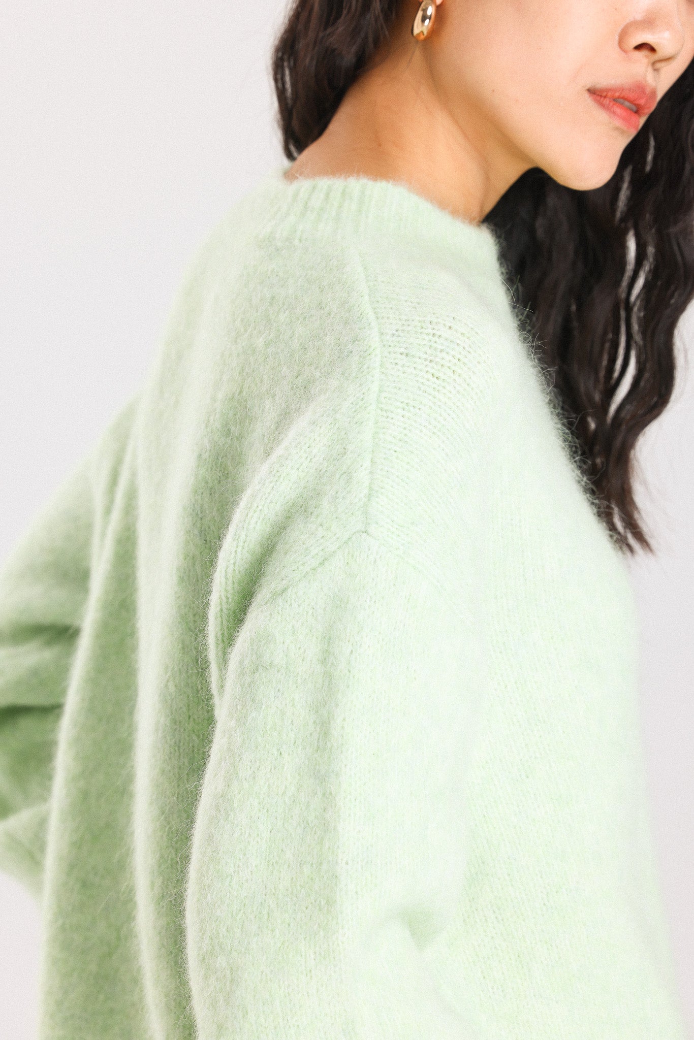 Lara Basic Alpaca wool Knit Jumper - Lime