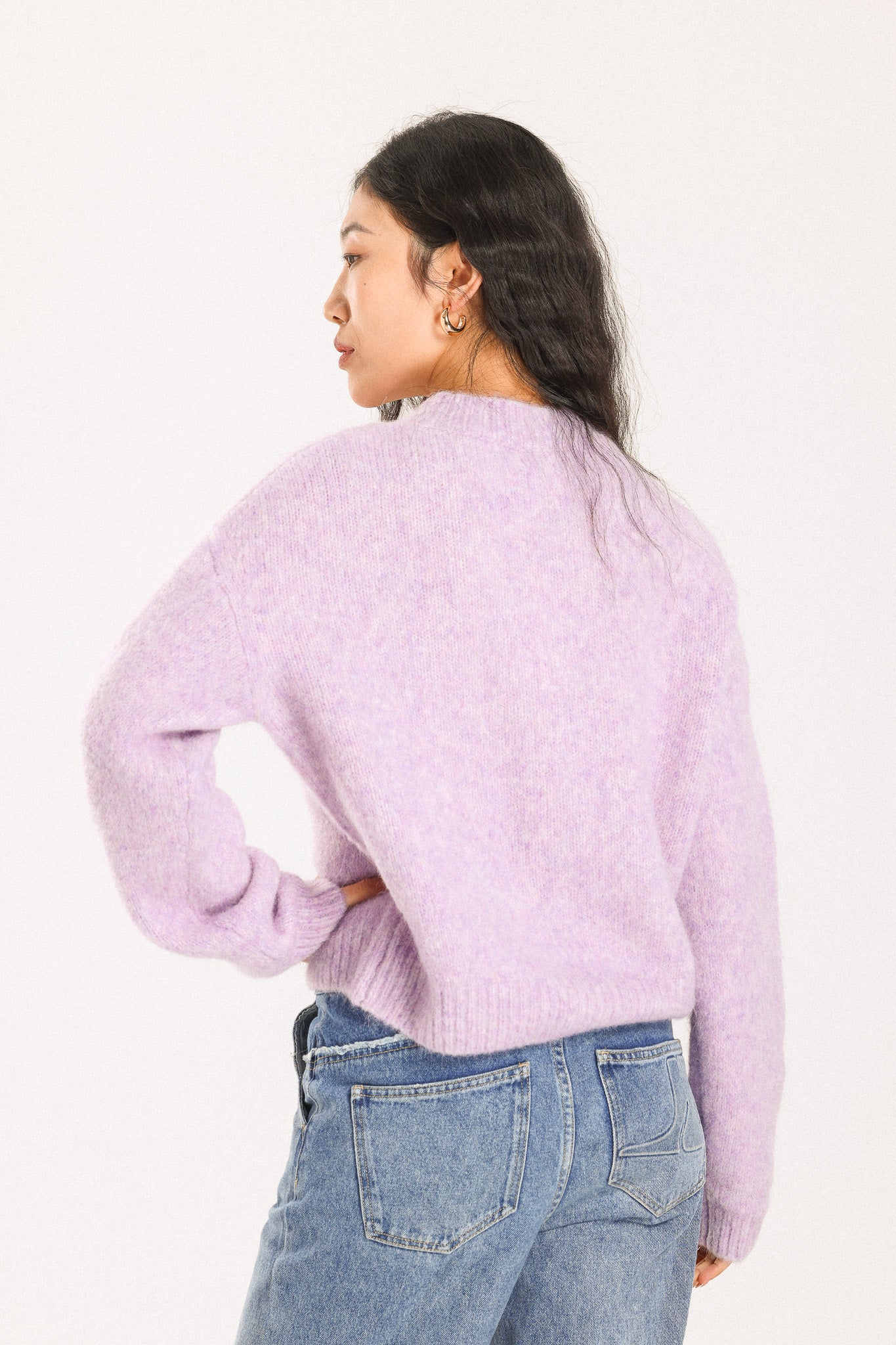 Lara Basic Alpaca wool Knit Jumper - Purple