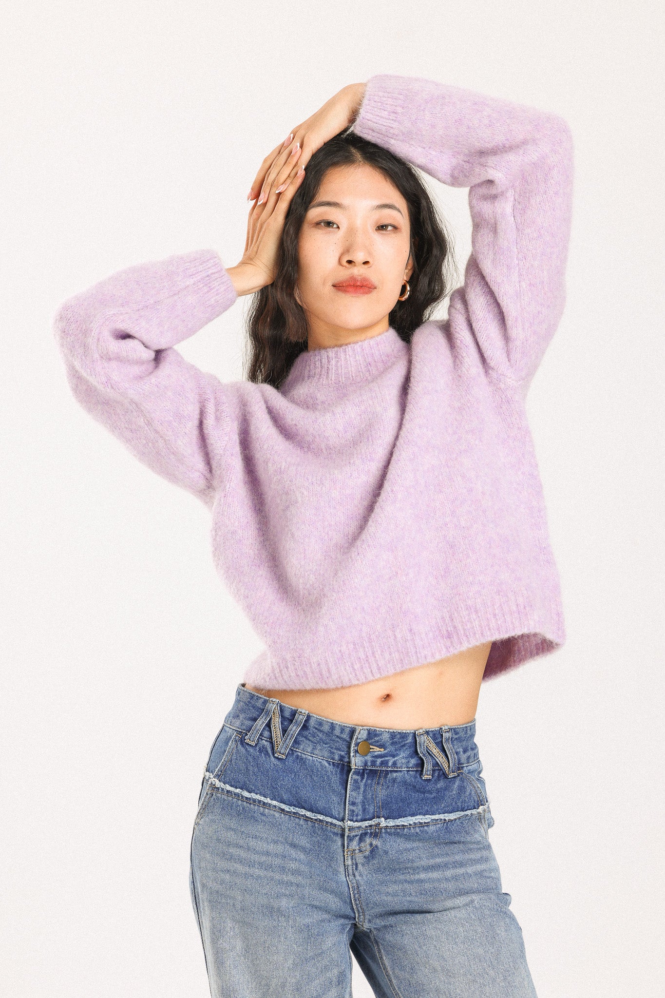 Lara Basic Alpaca wool Knit Jumper - Purple