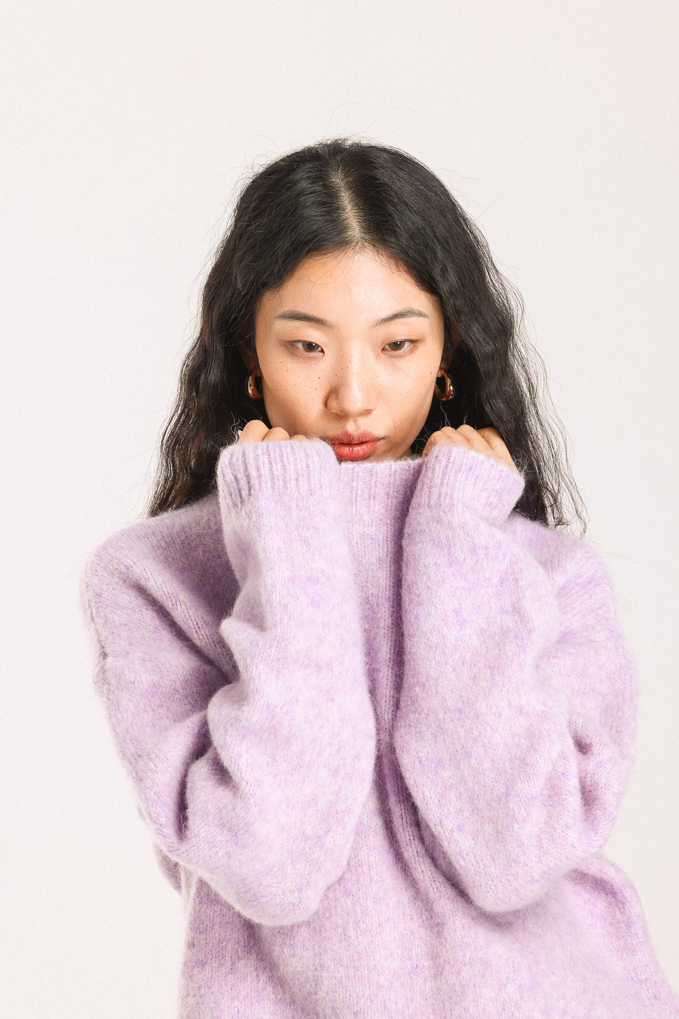 Lara Basic Alpaca wool Knit Jumper - Purple