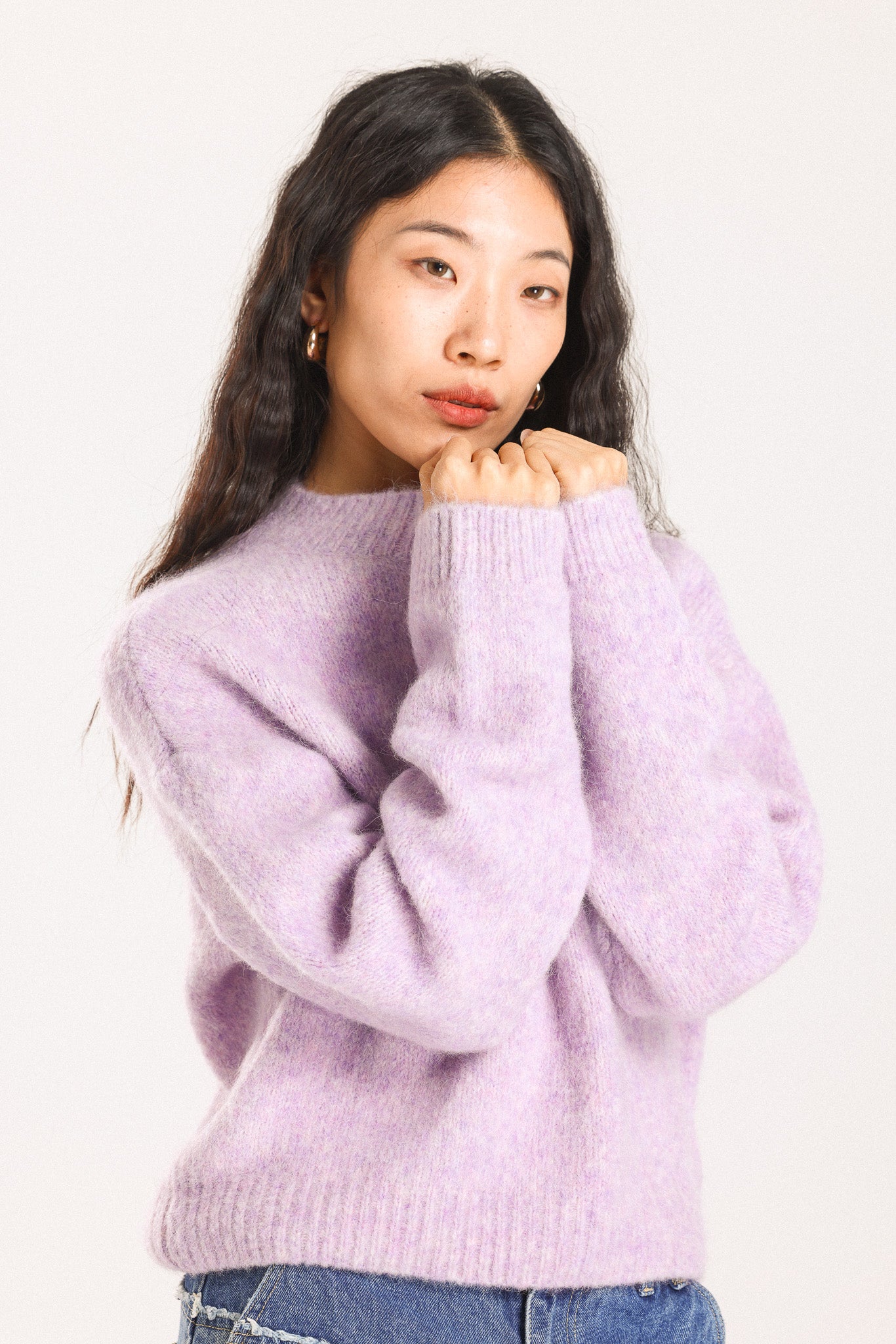 Lara Basic Alpaca wool Knit Jumper - Purple
