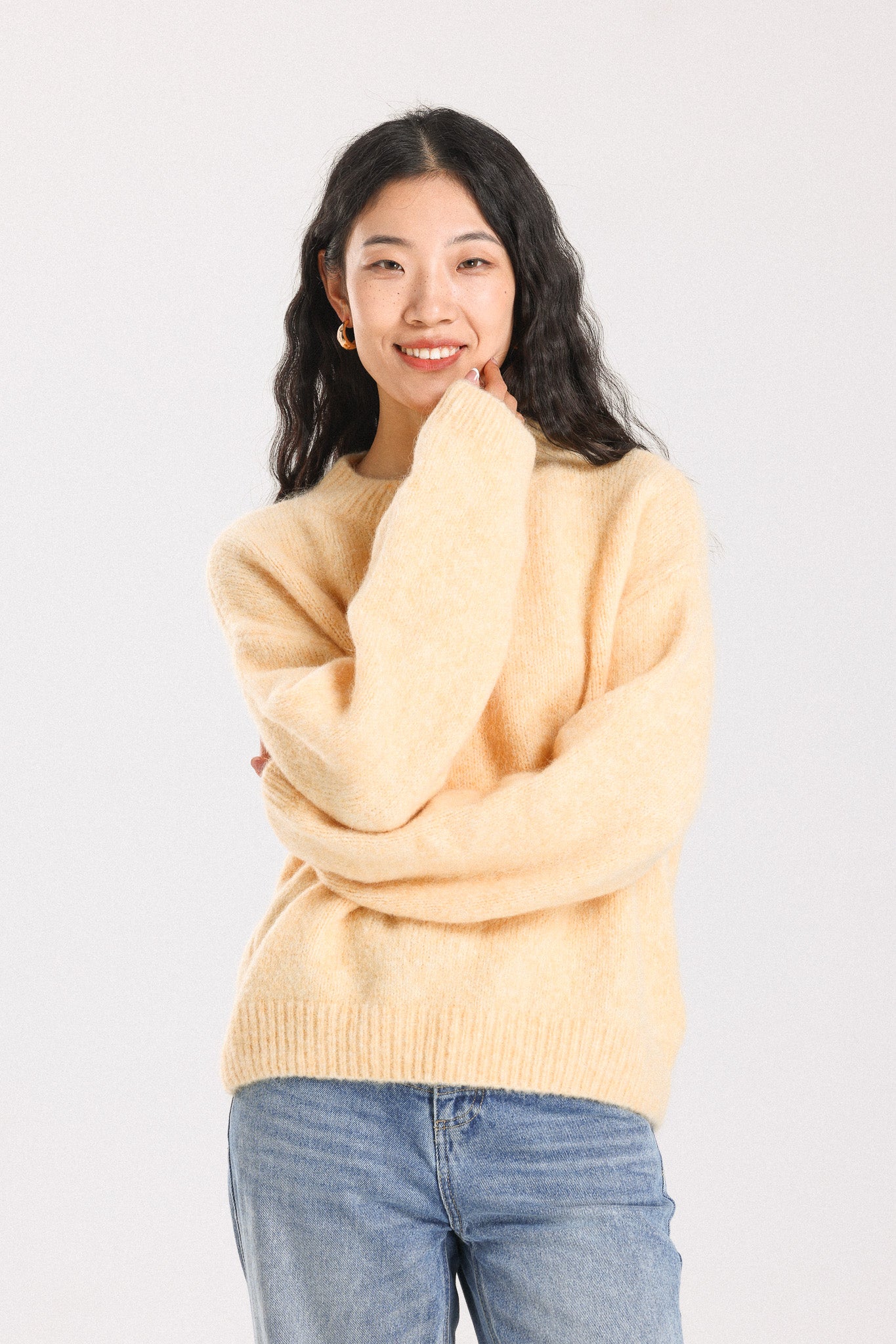 Lara Basic Alpaca wool Knit Jumper - Yellow