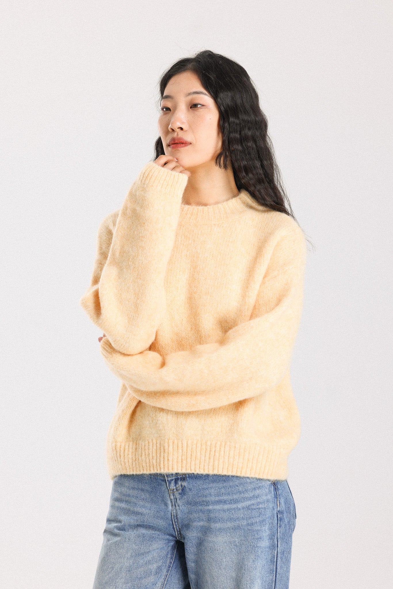 Lara Basic Alpaca wool Knit Jumper - Yellow