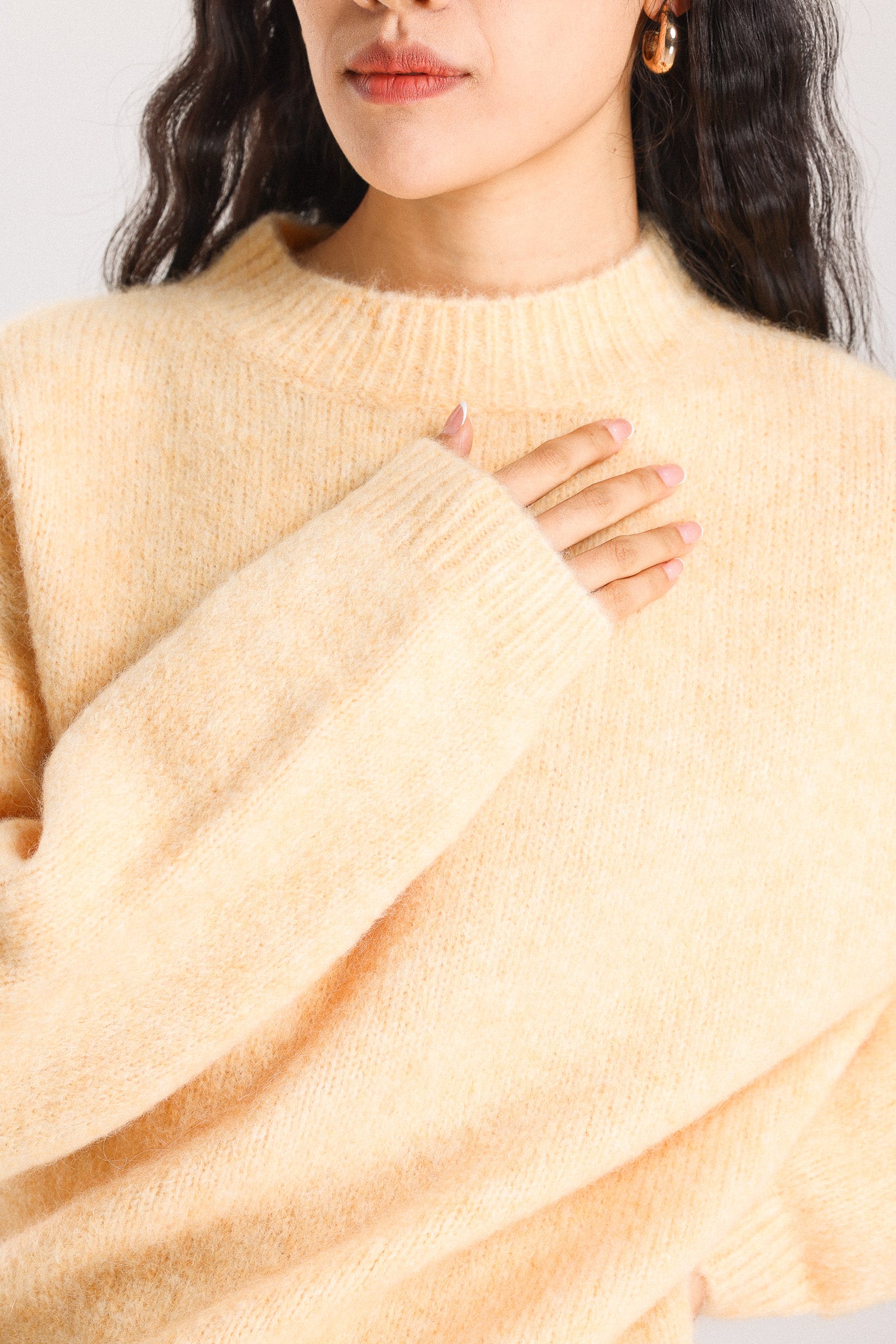 Lara Basic Alpaca wool Knit Jumper - Yellow