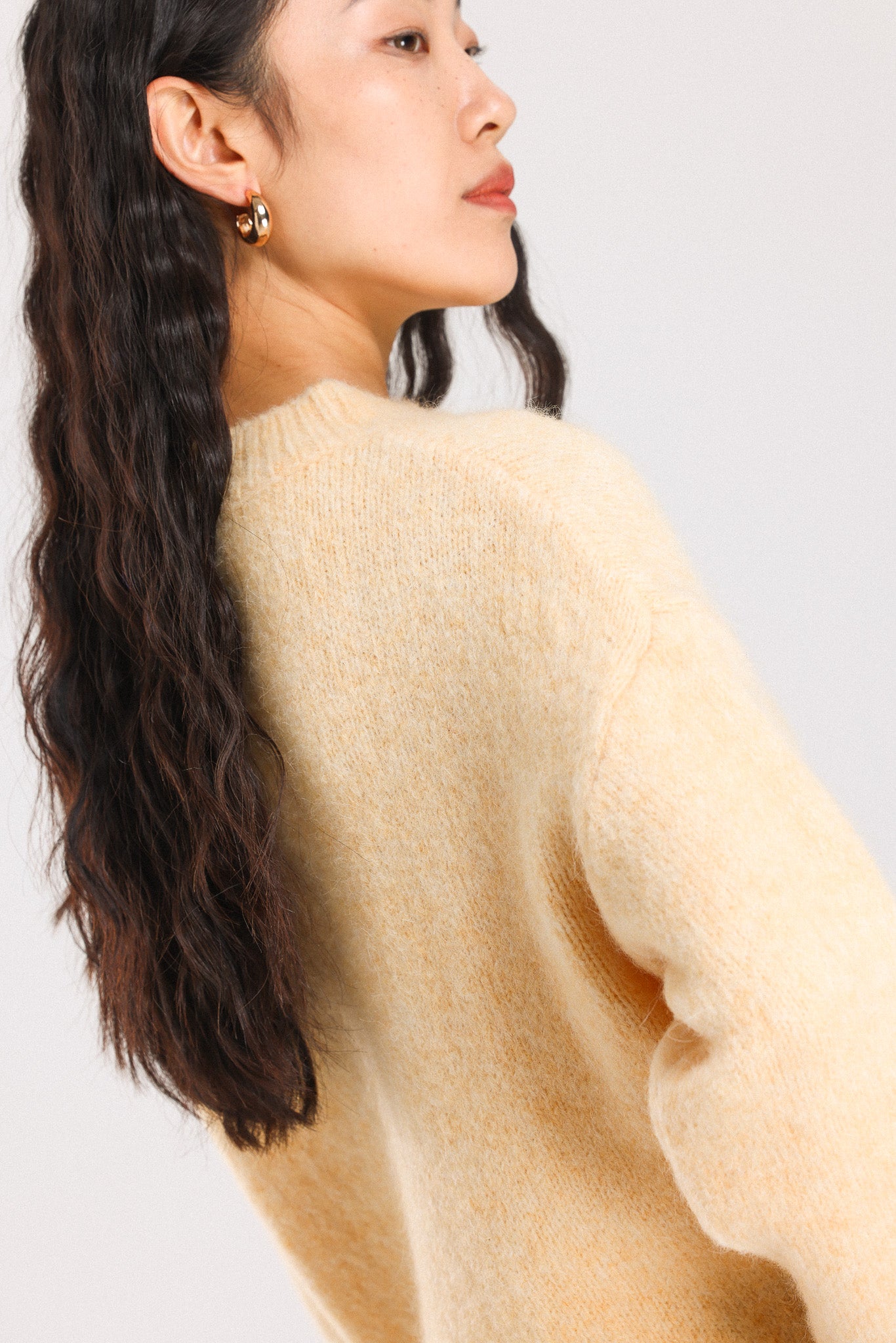 Lara Basic Alpaca wool Knit Jumper - Yellow