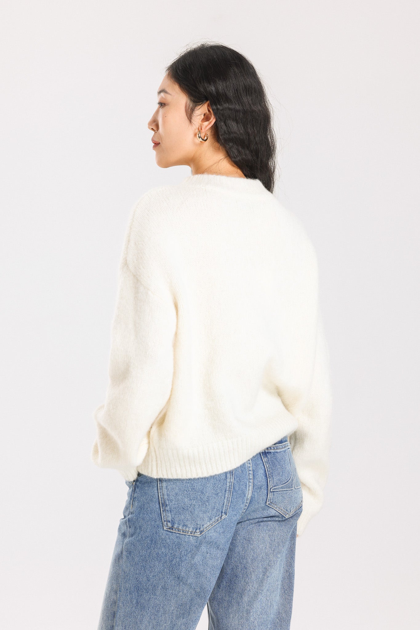 Lara Basic Alpaca wool Knit Jumper - White