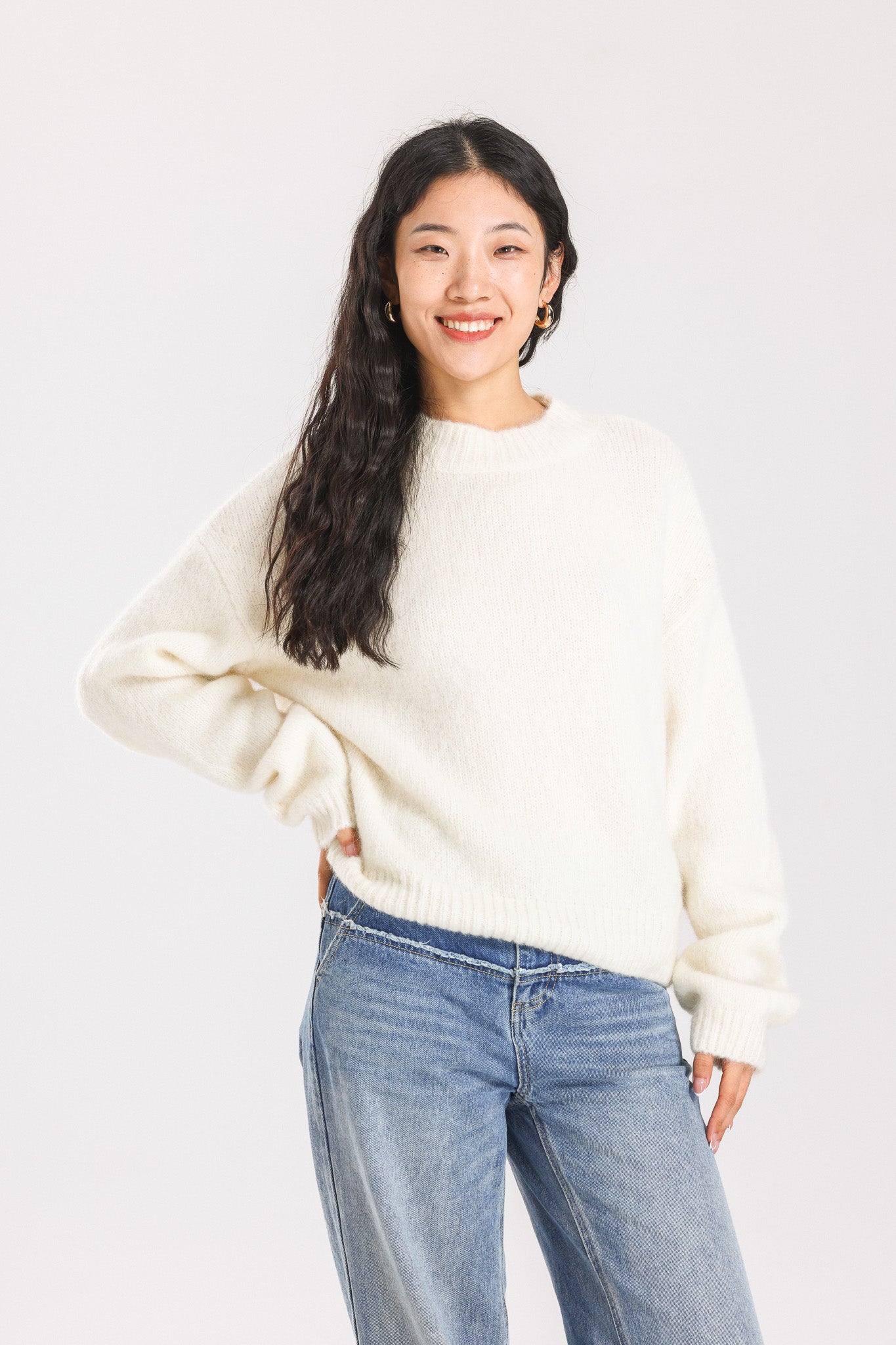 Lara Basic Alpaca wool Knit Jumper - White