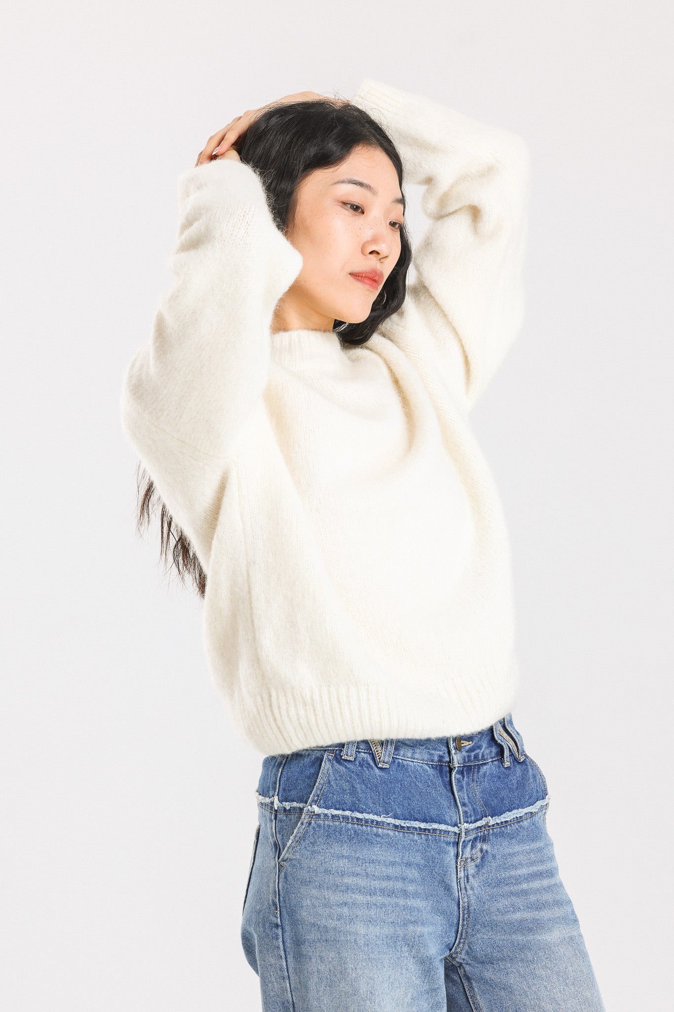Lara Basic Alpaca wool Knit Jumper - White