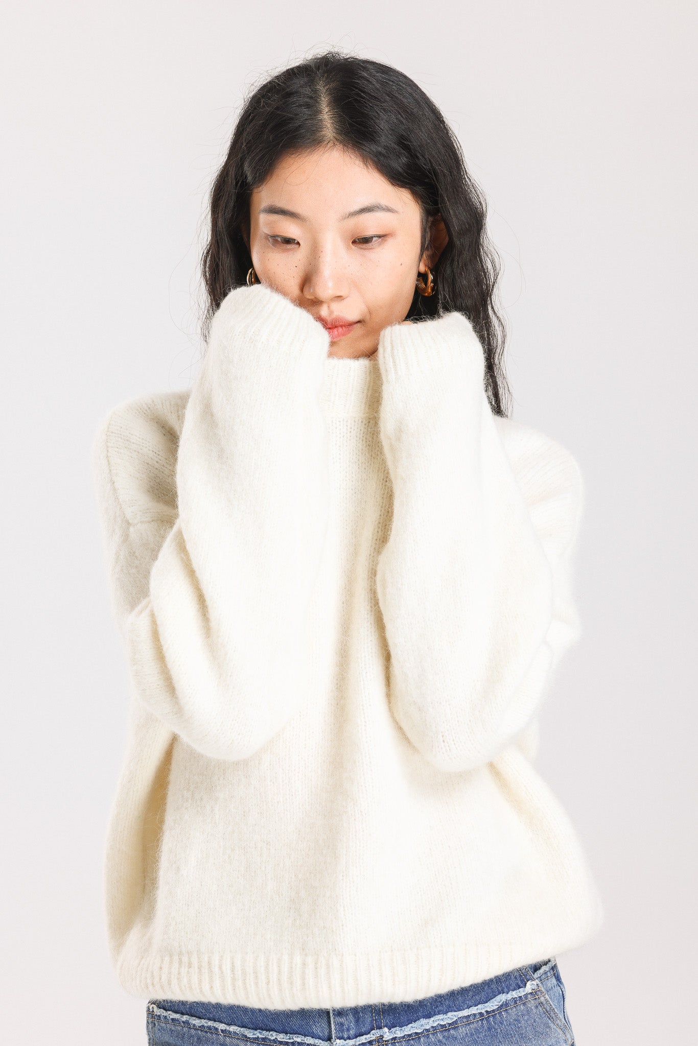 Lara Basic Alpaca wool Knit Jumper - White