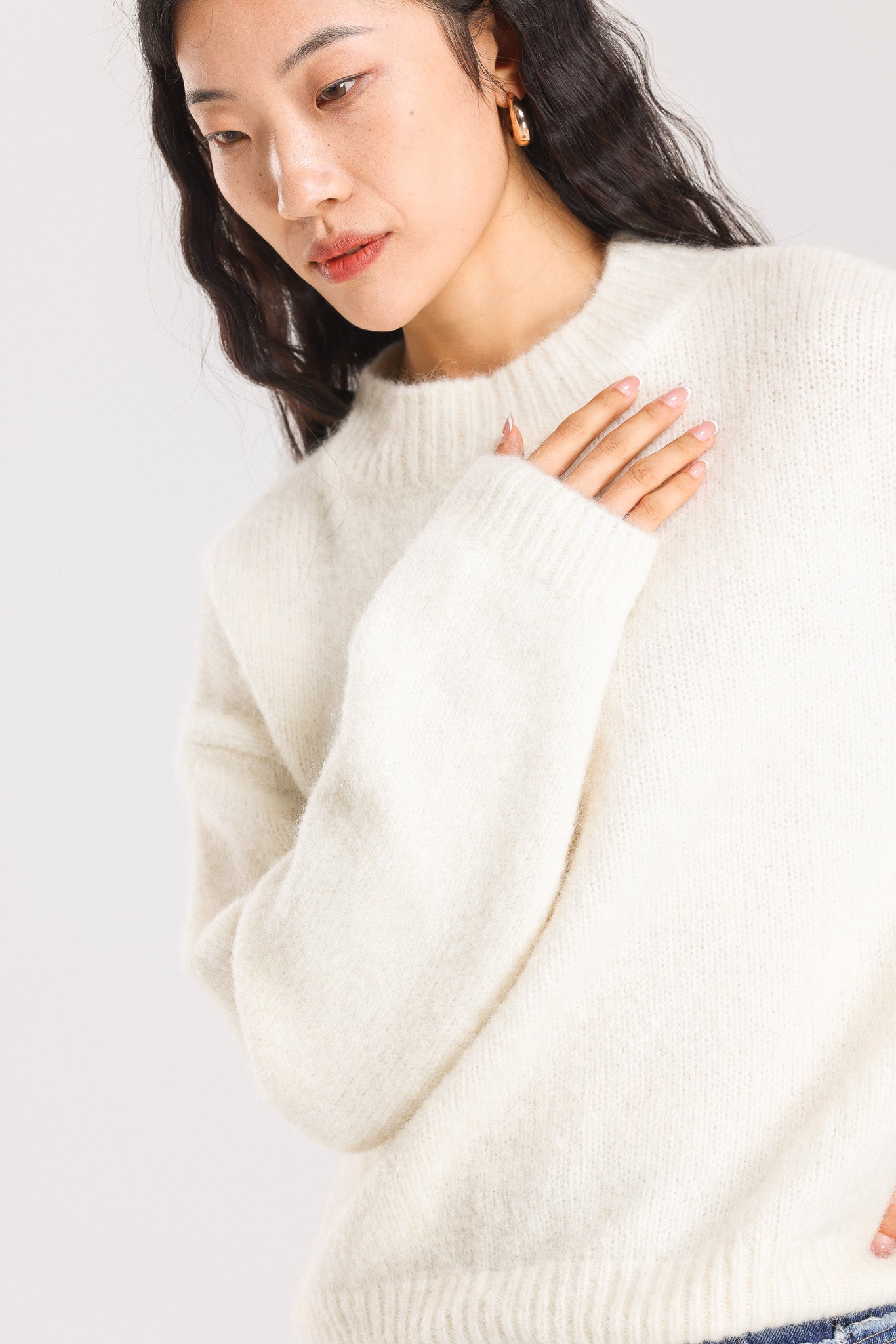 Lara Basic Alpaca wool Knit Jumper - White
